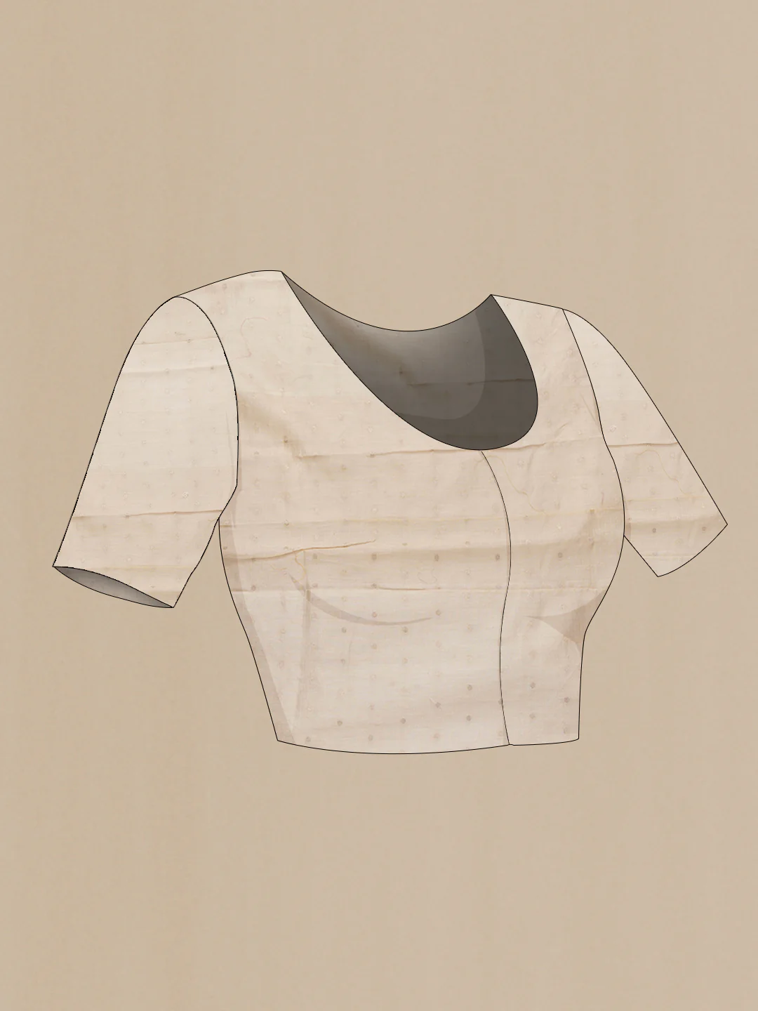 Beige Kota Silk Saree - Image 4
