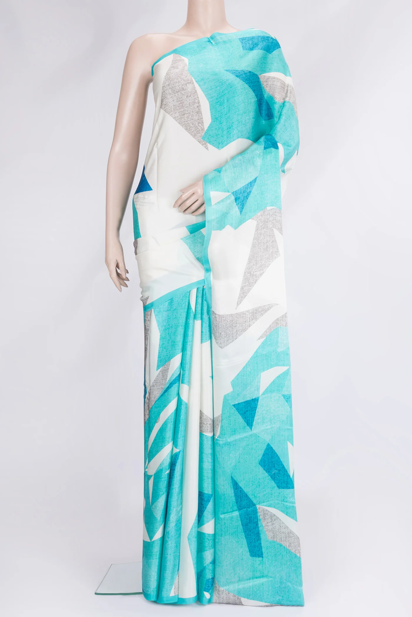 Off White Satin Silk Saree