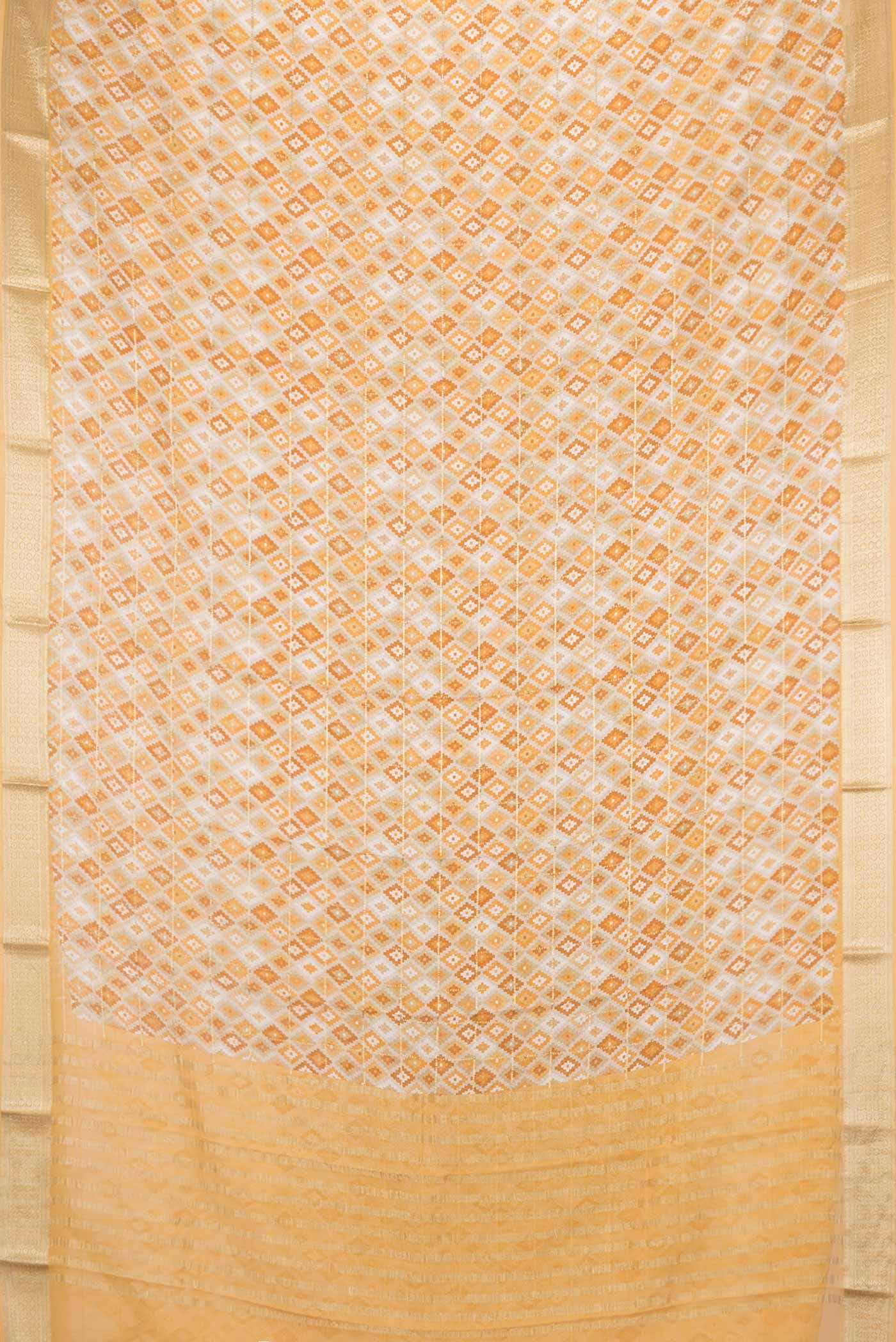 Beige Dual Tone Mysore Georgette Saree - Image 4