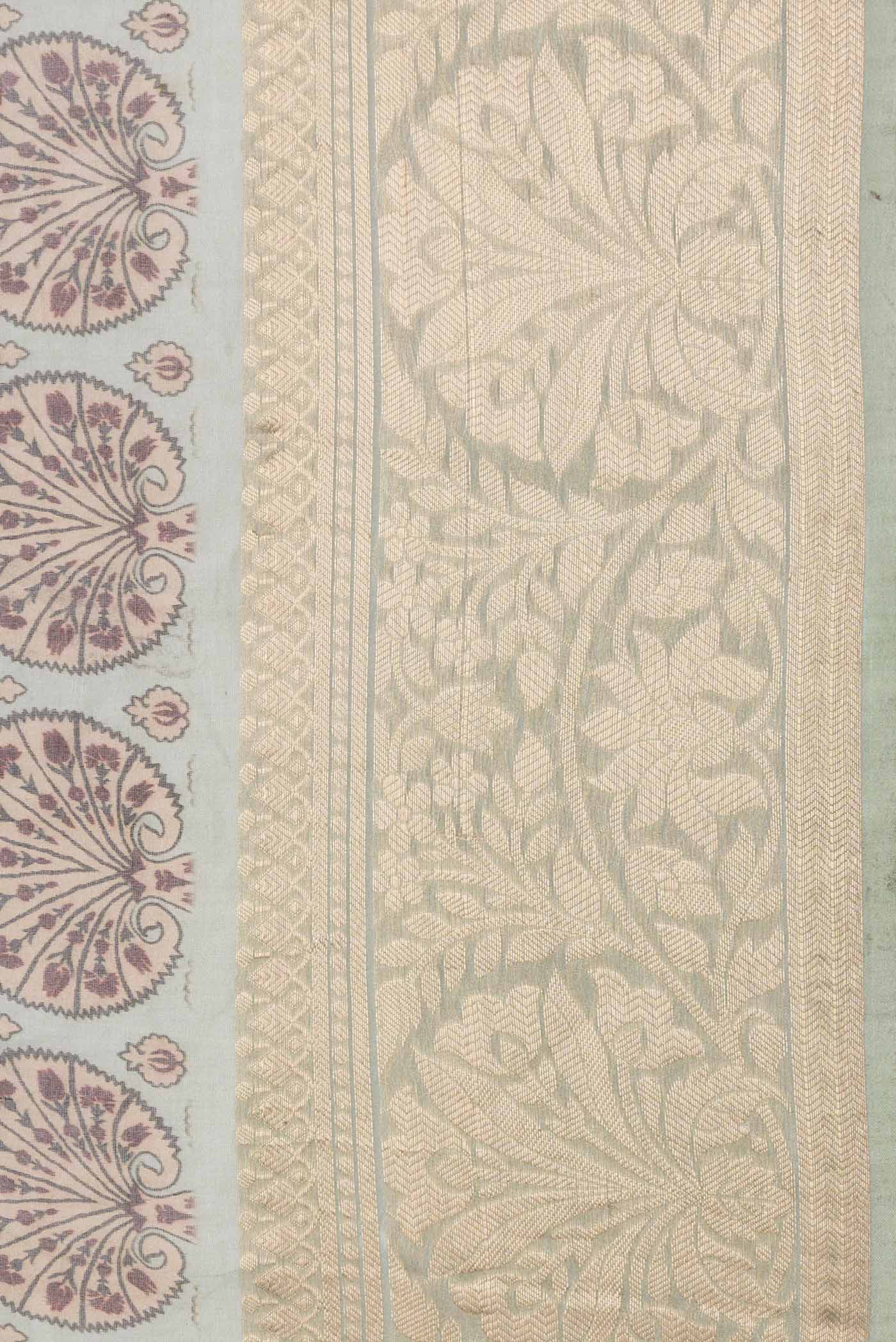 Blue Grey Organza Silk Saree - Image 3