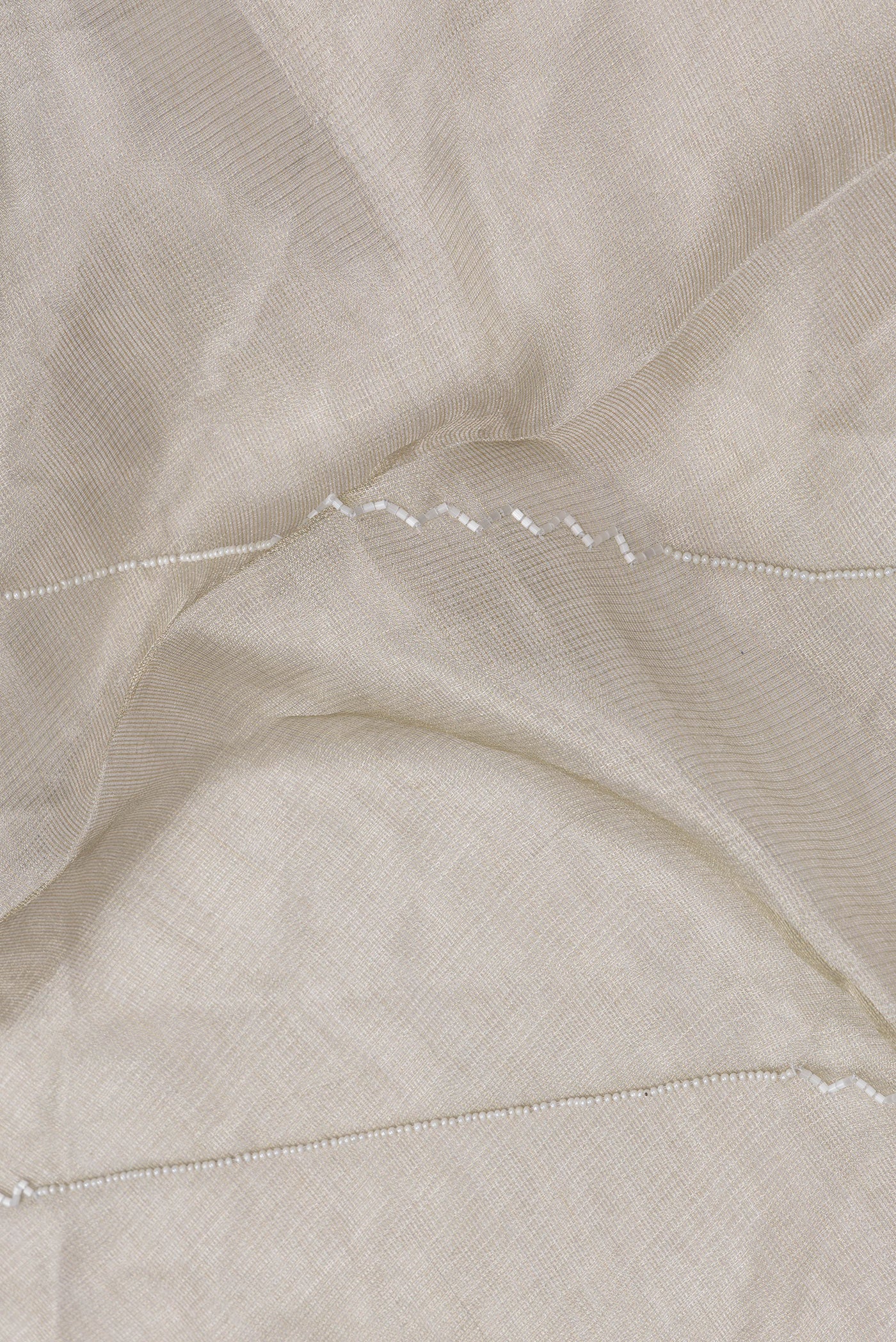 Beige Organza Silk Saree - Image 2
