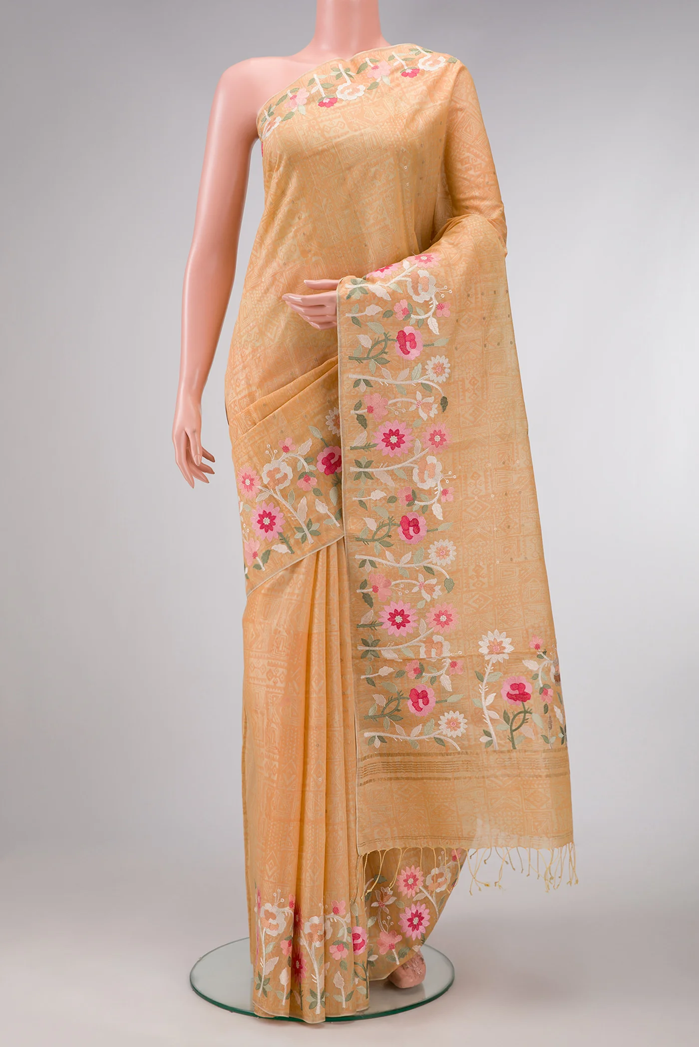 Sandal Organza Silk Saree