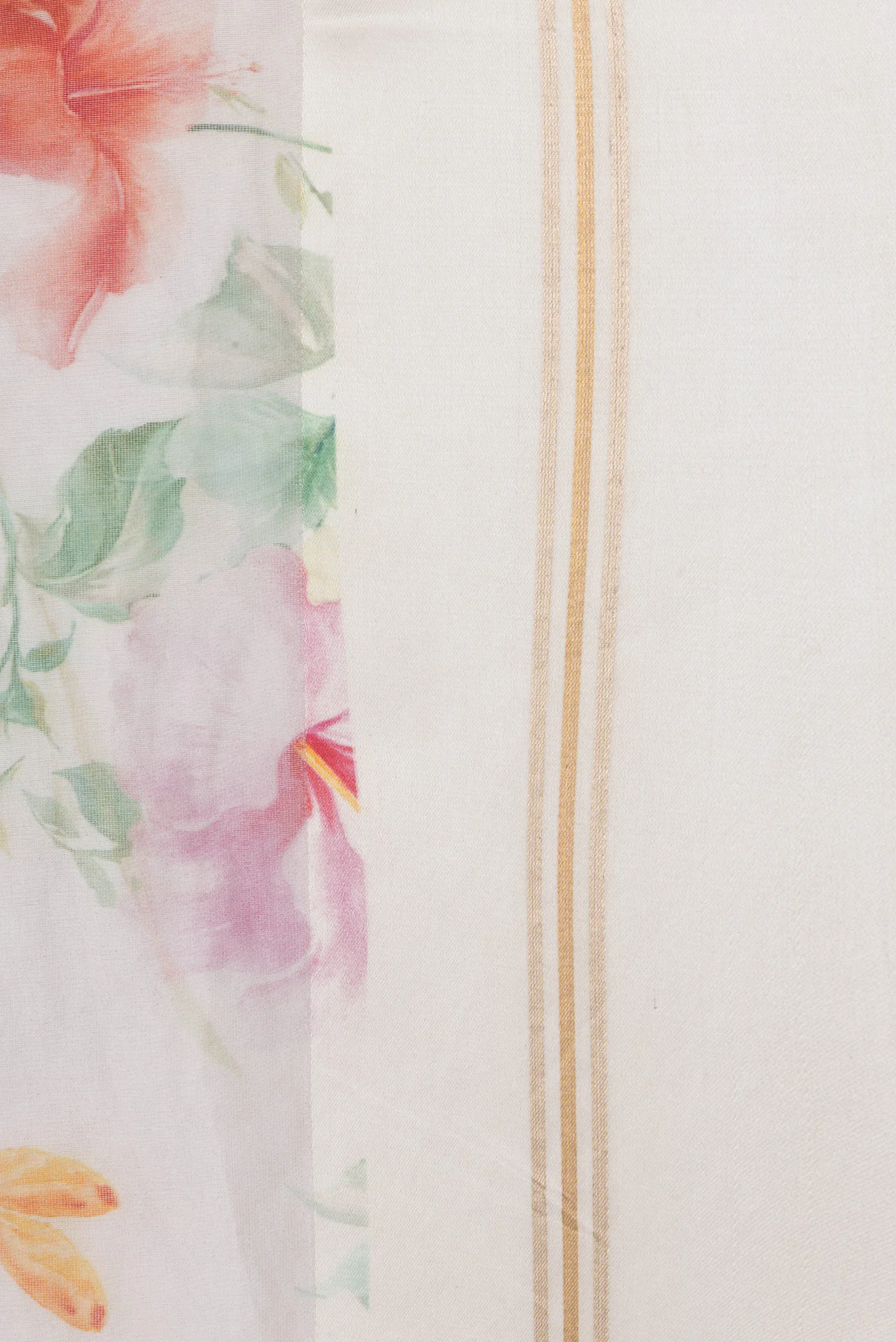 Off White Organza Silk Saree - Image 3
