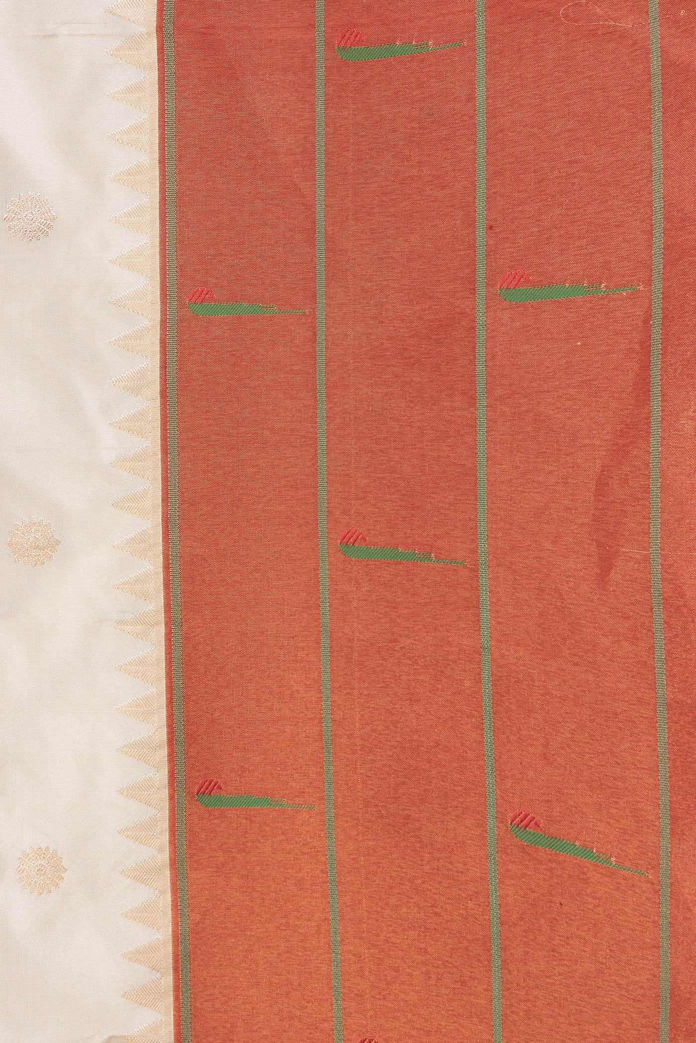 Cream Paithani Silk Saree - Image 3