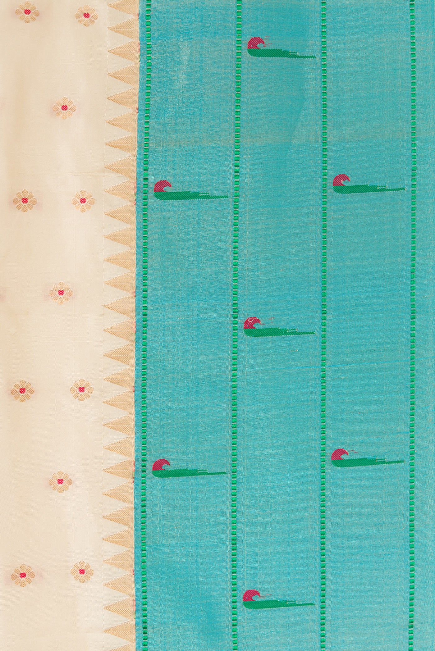Cream Paithani Silk Saree - Image 3