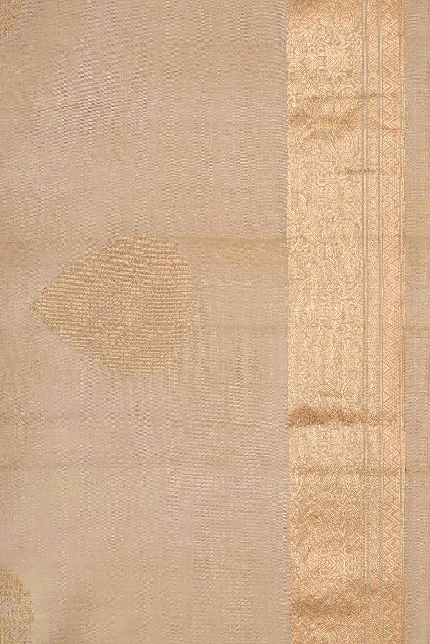 Beige Dual Tone Soft Silk Saree - Image 3