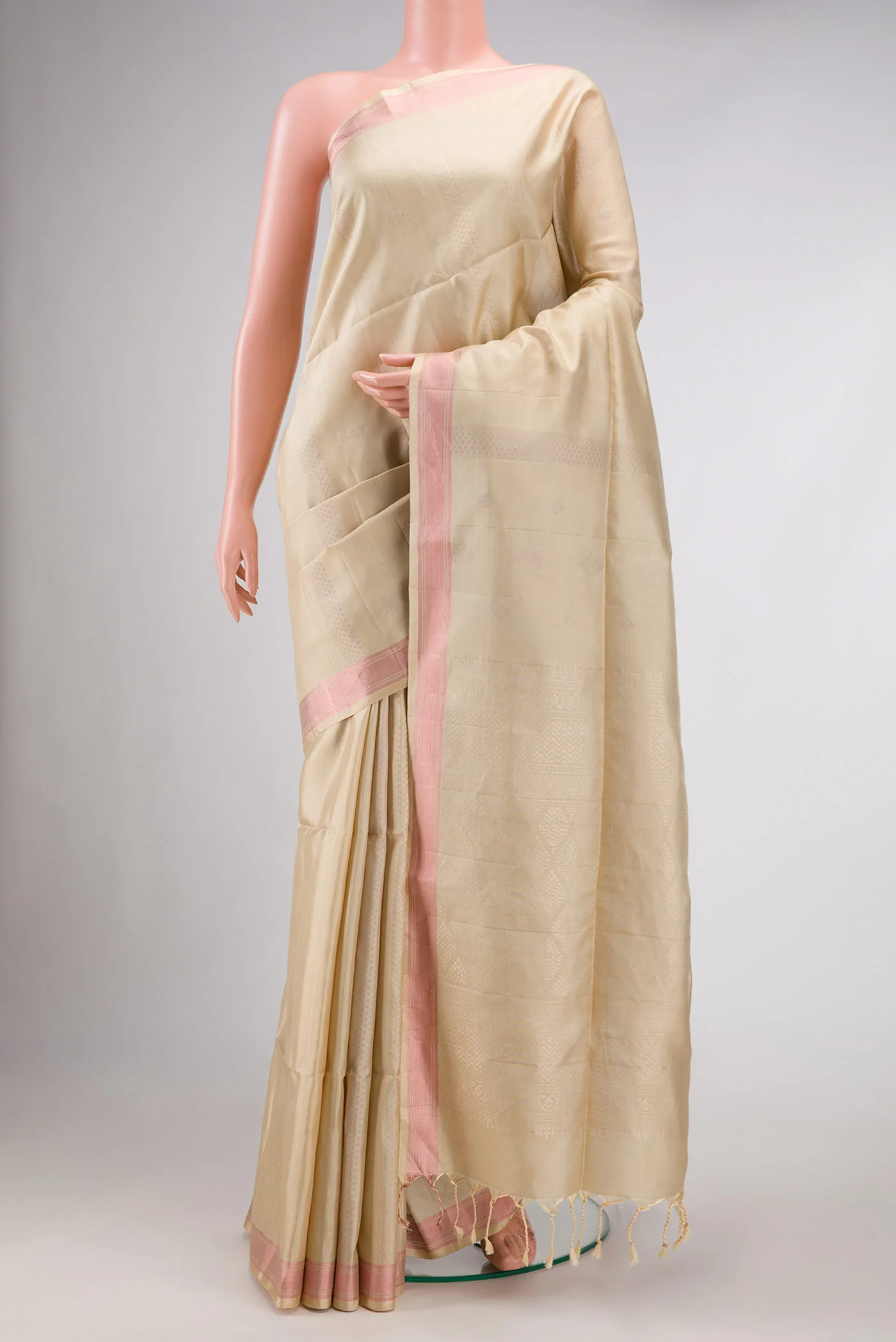 Cream Soft Silk Saree