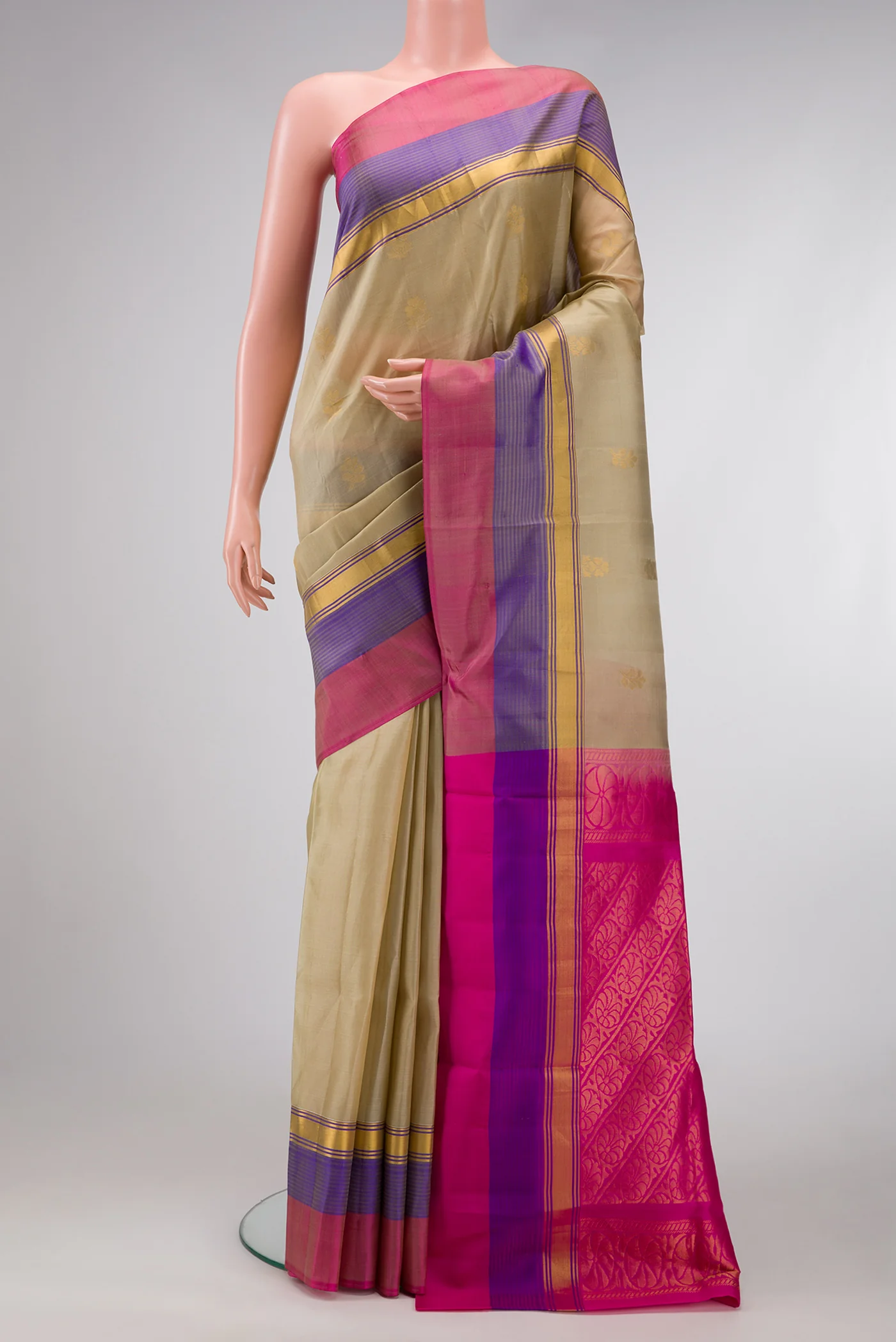 Beige Soft Silk Saree