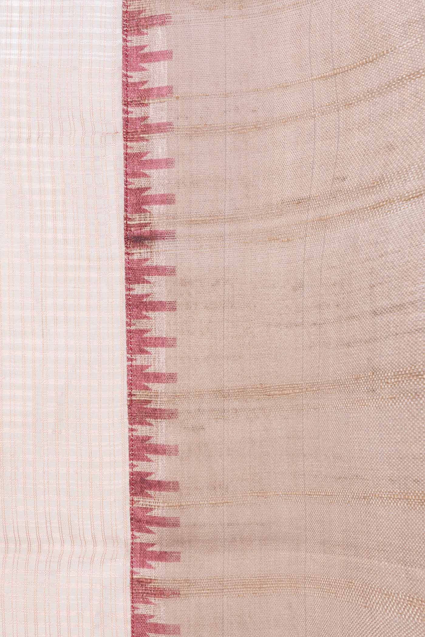 Beige Dual Tone Tussar Saree - Image 3