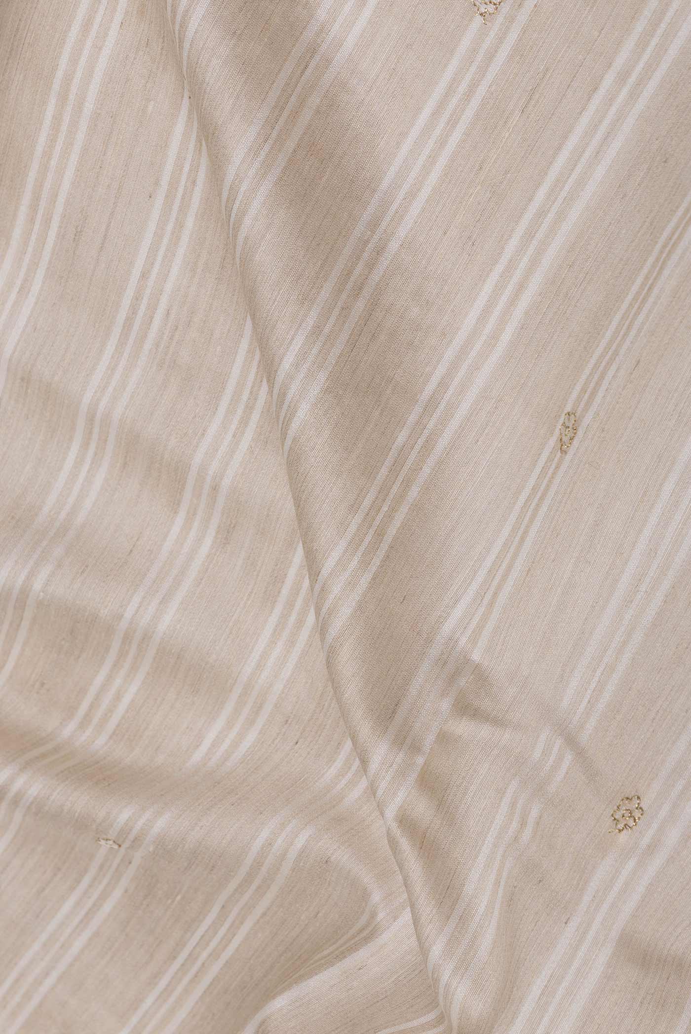 Beige Dual Tone Tussar Saree - Image 2