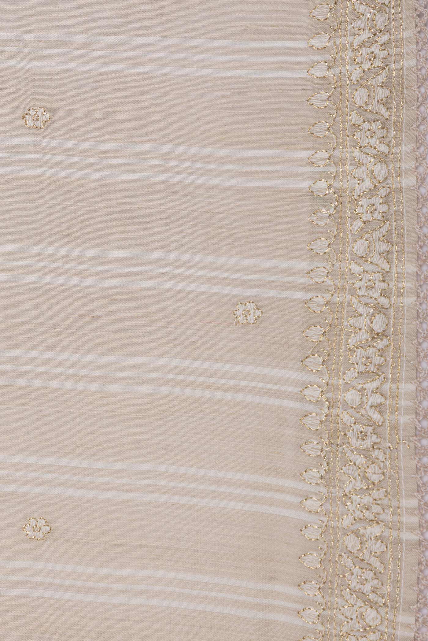 Beige Dual Tone Tussar Saree - Image 3