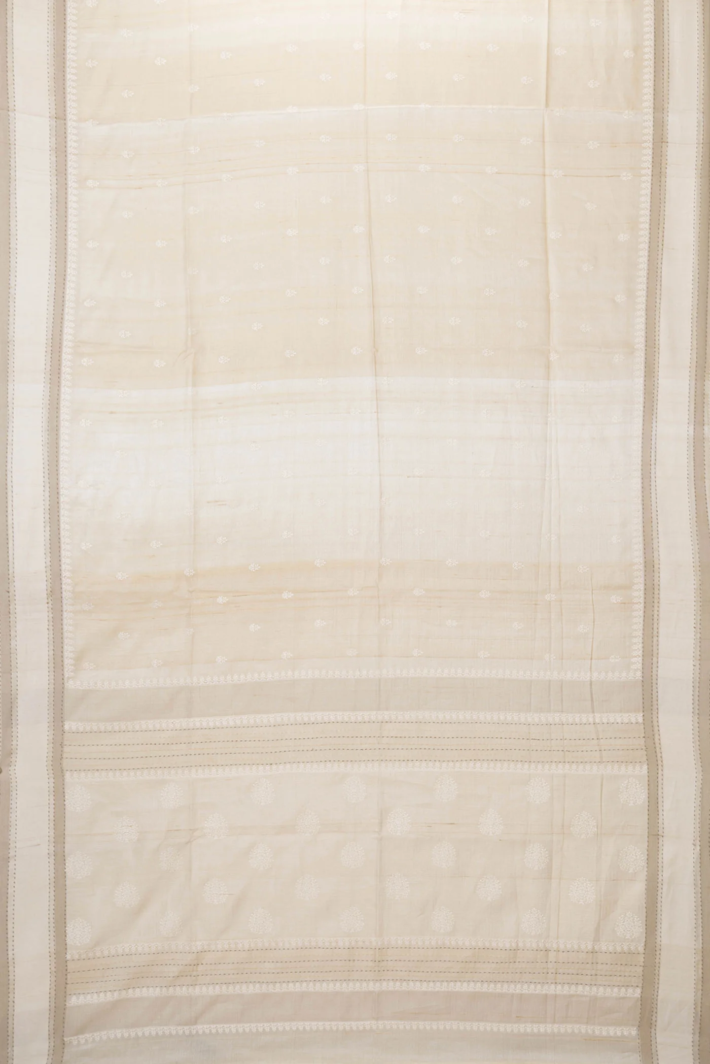 Beige Dual Tone Tussar Saree - Image 6