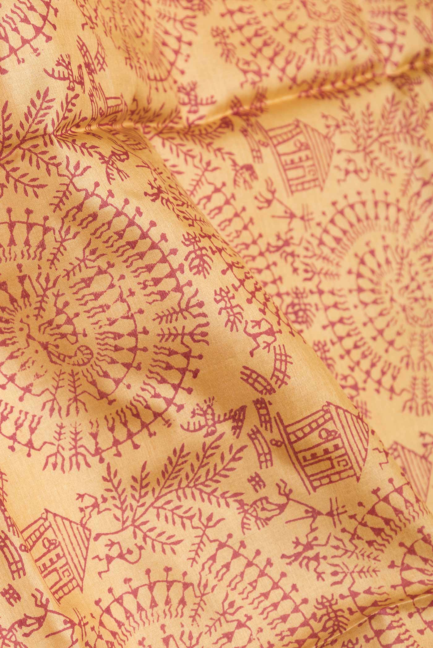 Beige Dual Tone Tussar Saree - Image 2