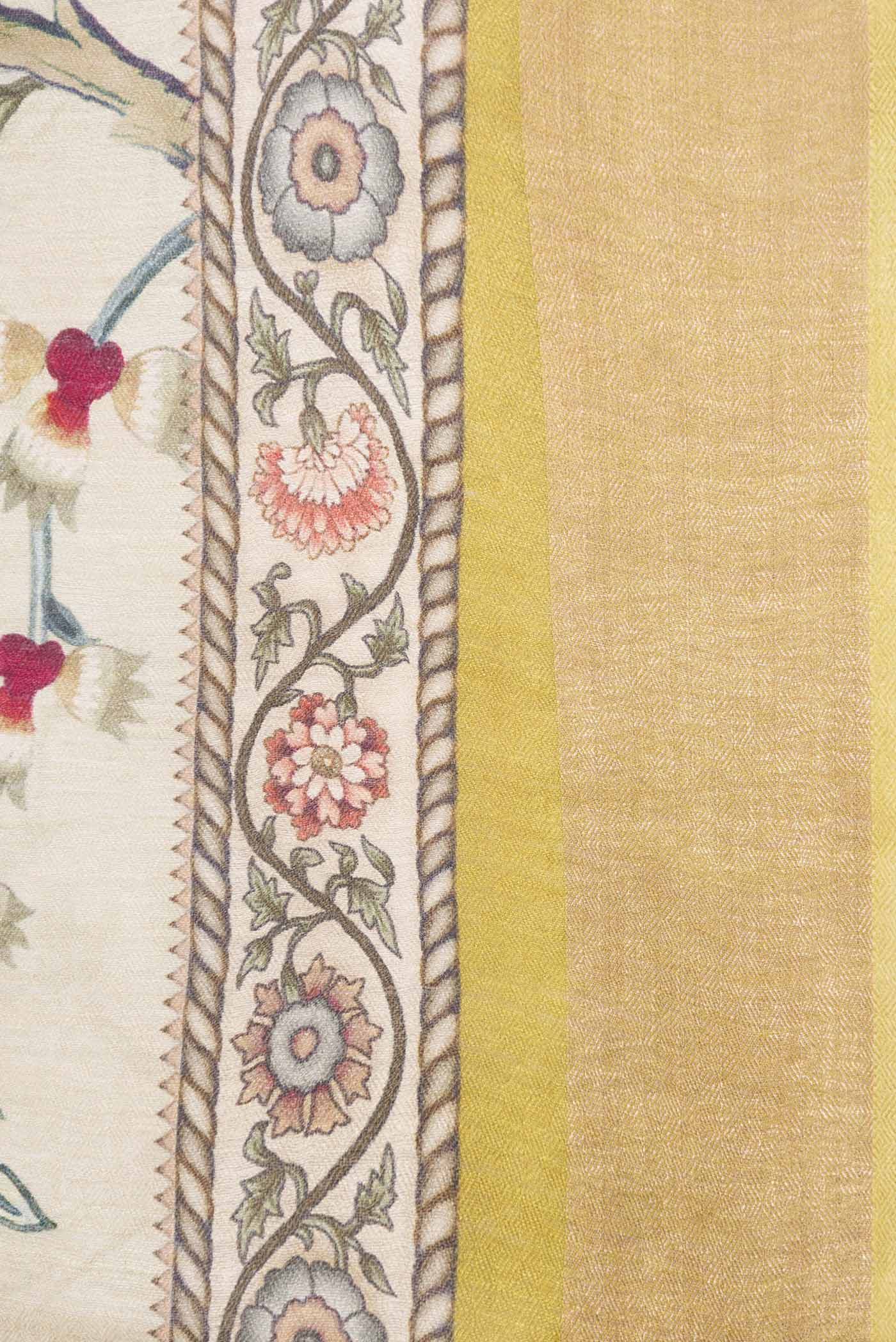 Beige Dual Tone Tussar Saree - Image 3