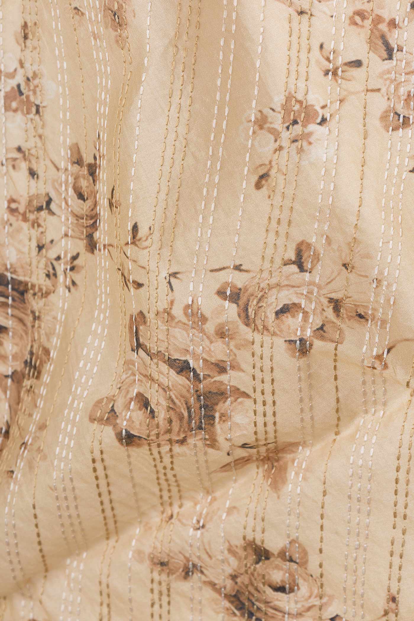 Beige Dual Tone Tussar Saree - Image 2