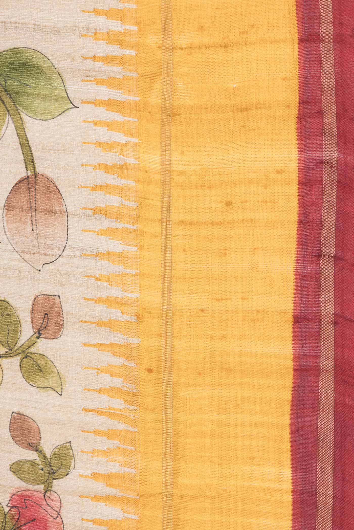 Beige Dual Tone Tussar Saree - Image 3