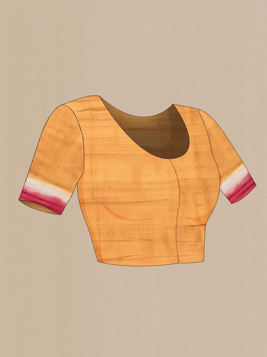 Beige Tussar Saree - Image 4