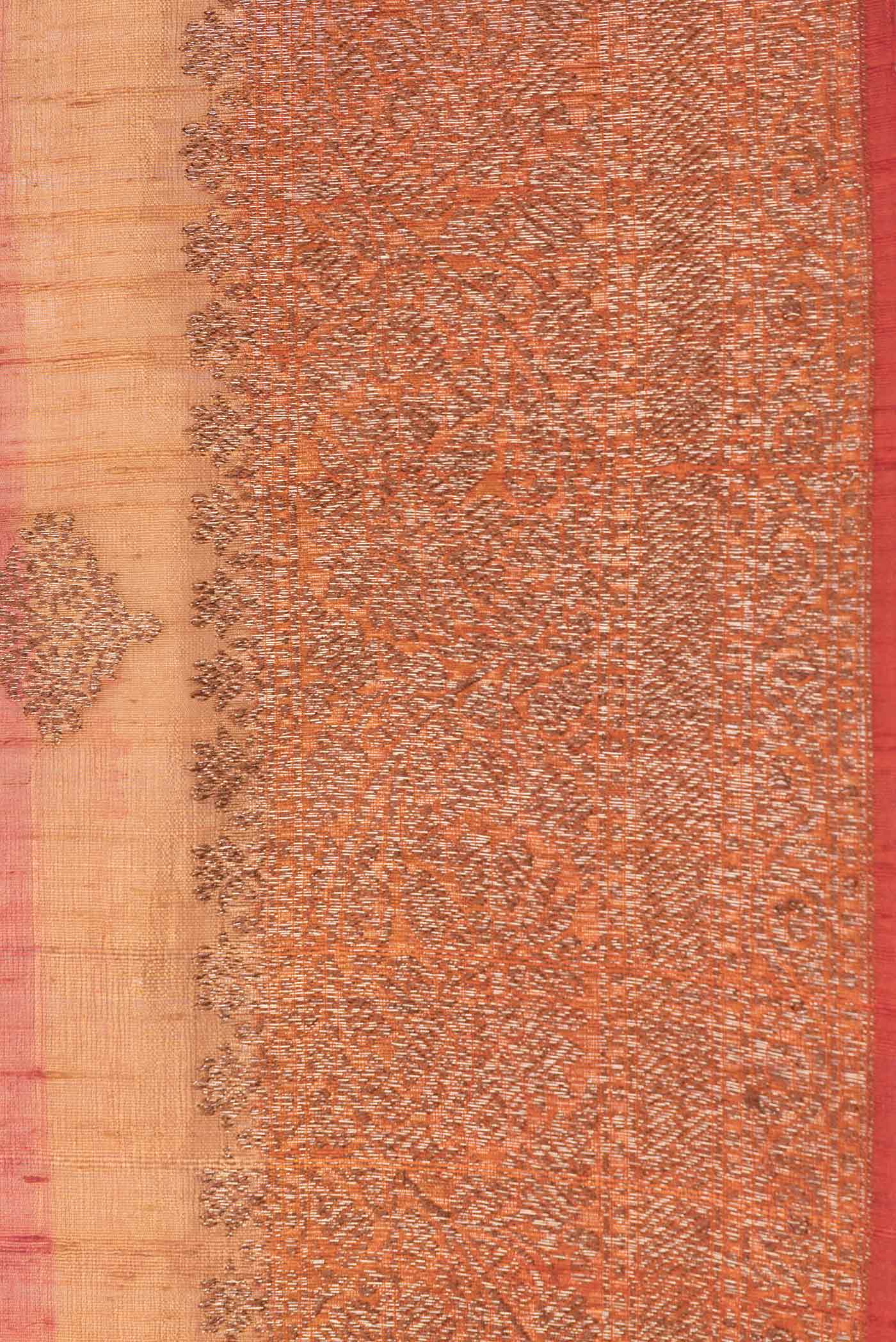 Beige Dual Tone Tussar Saree - Image 3