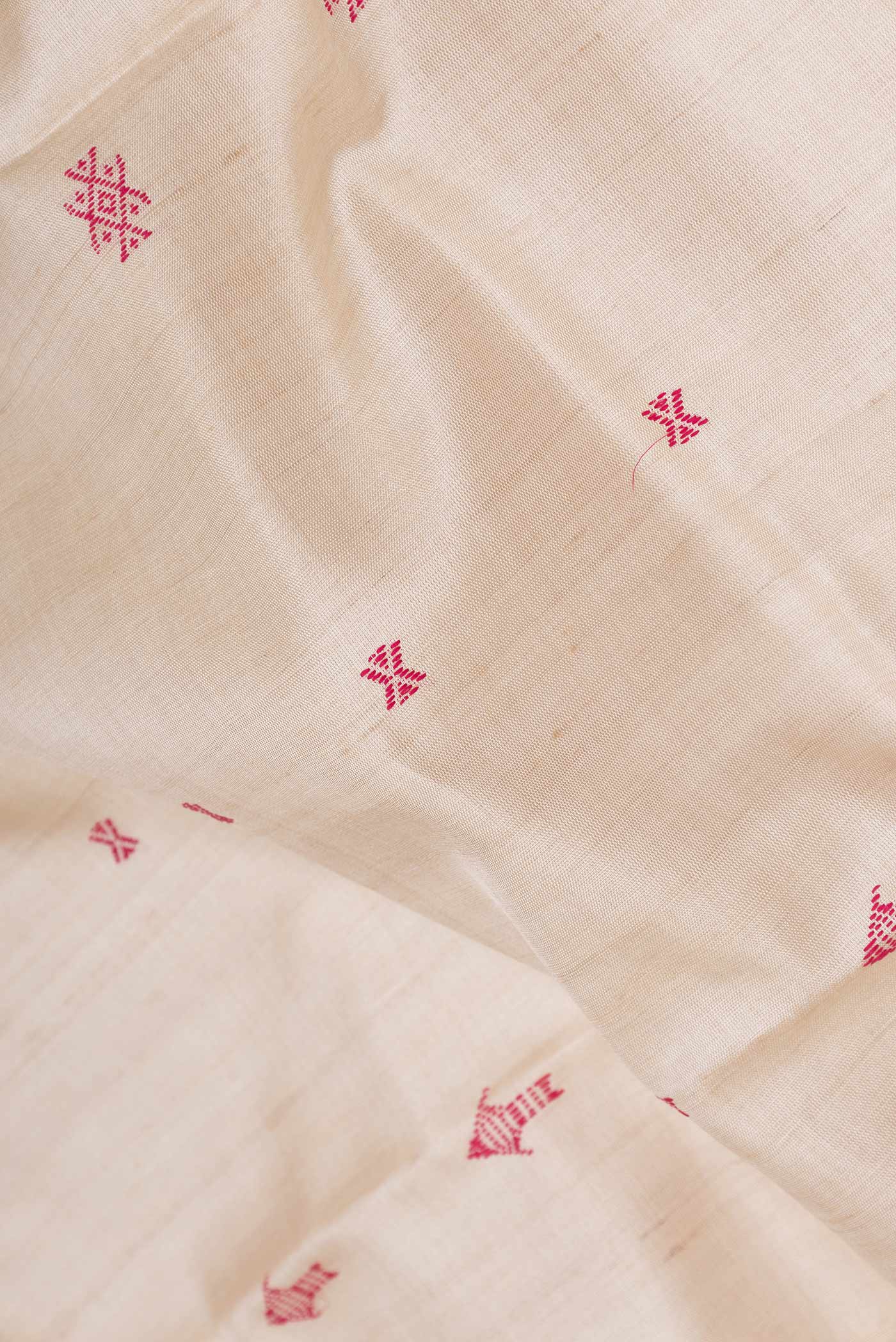 Beige Dual Tone Tussar Silk Saree - Image 2