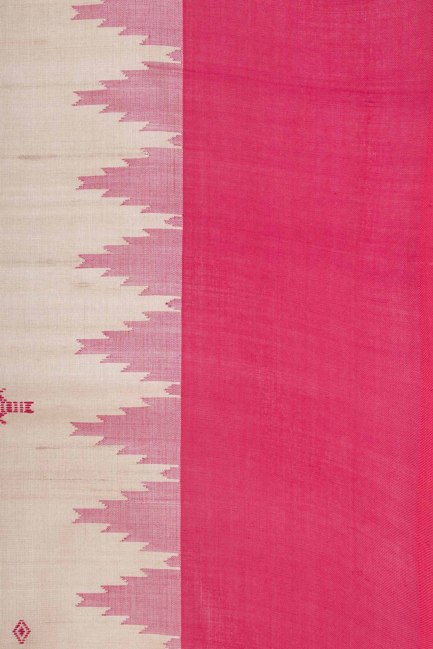Beige Dual Tone Tussar Silk Saree - Image 3