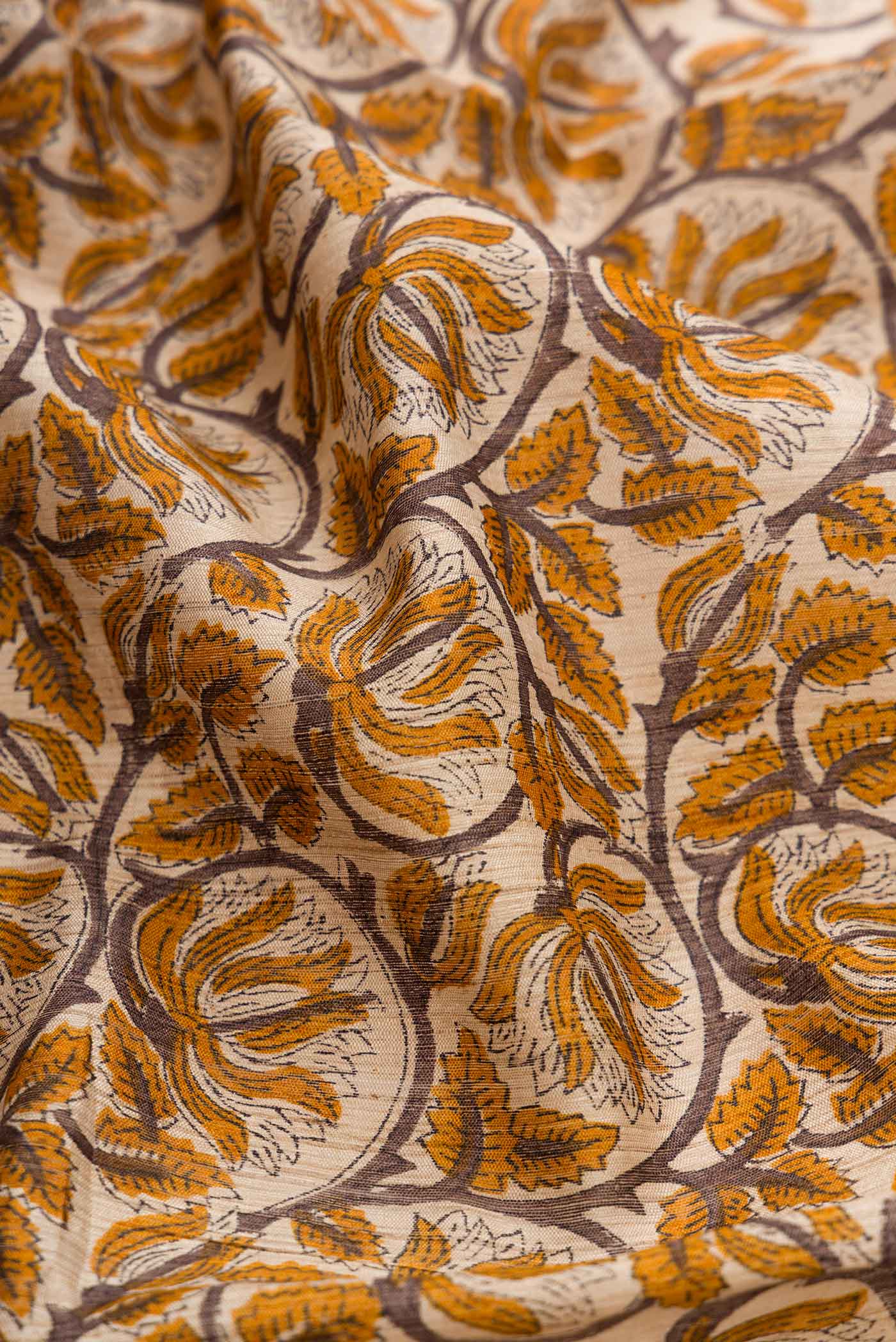 Beige Dual Tone Tussar Silk Saree - Image 2