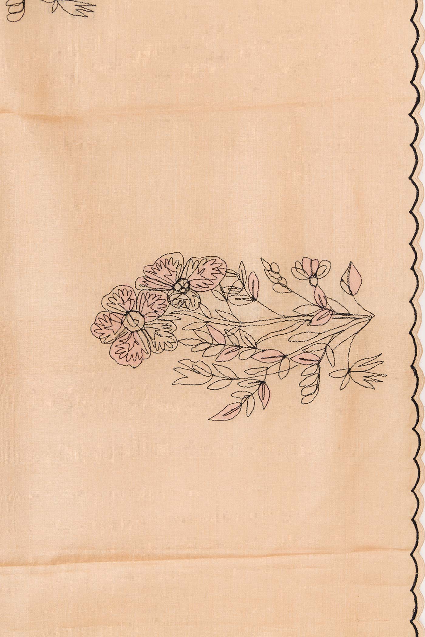 Beige Tussar Silk Saree - Image 3