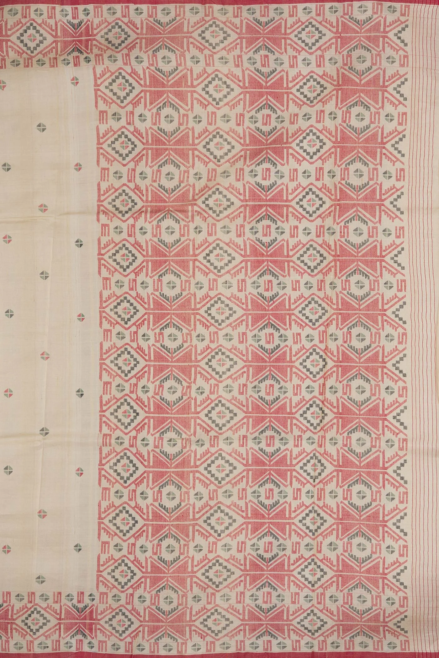Beige Tussar Silk Saree - Image 7