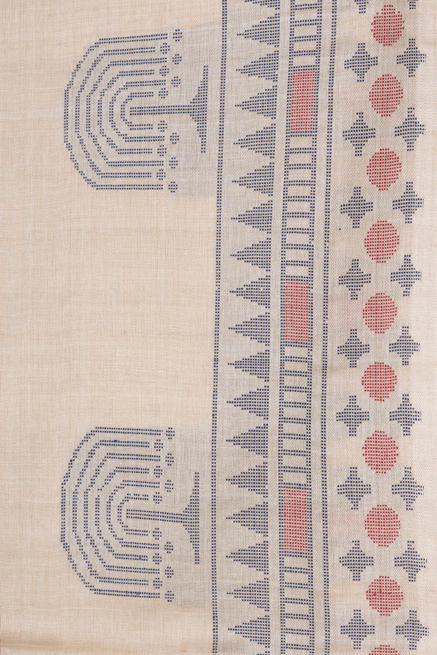 Beige Tussar Silk Saree - Image 3