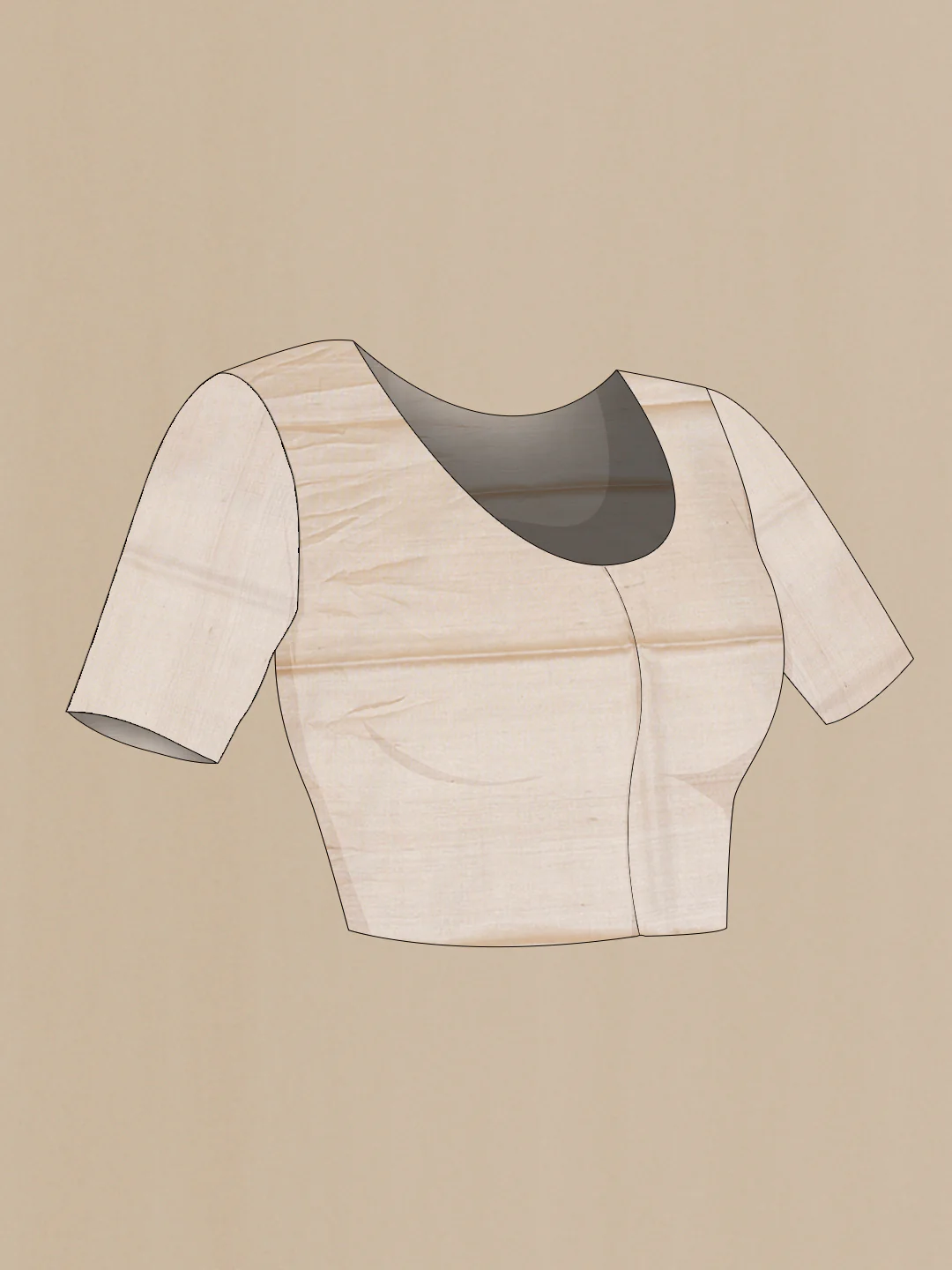 Beige Tussar Silk Saree - Image 5