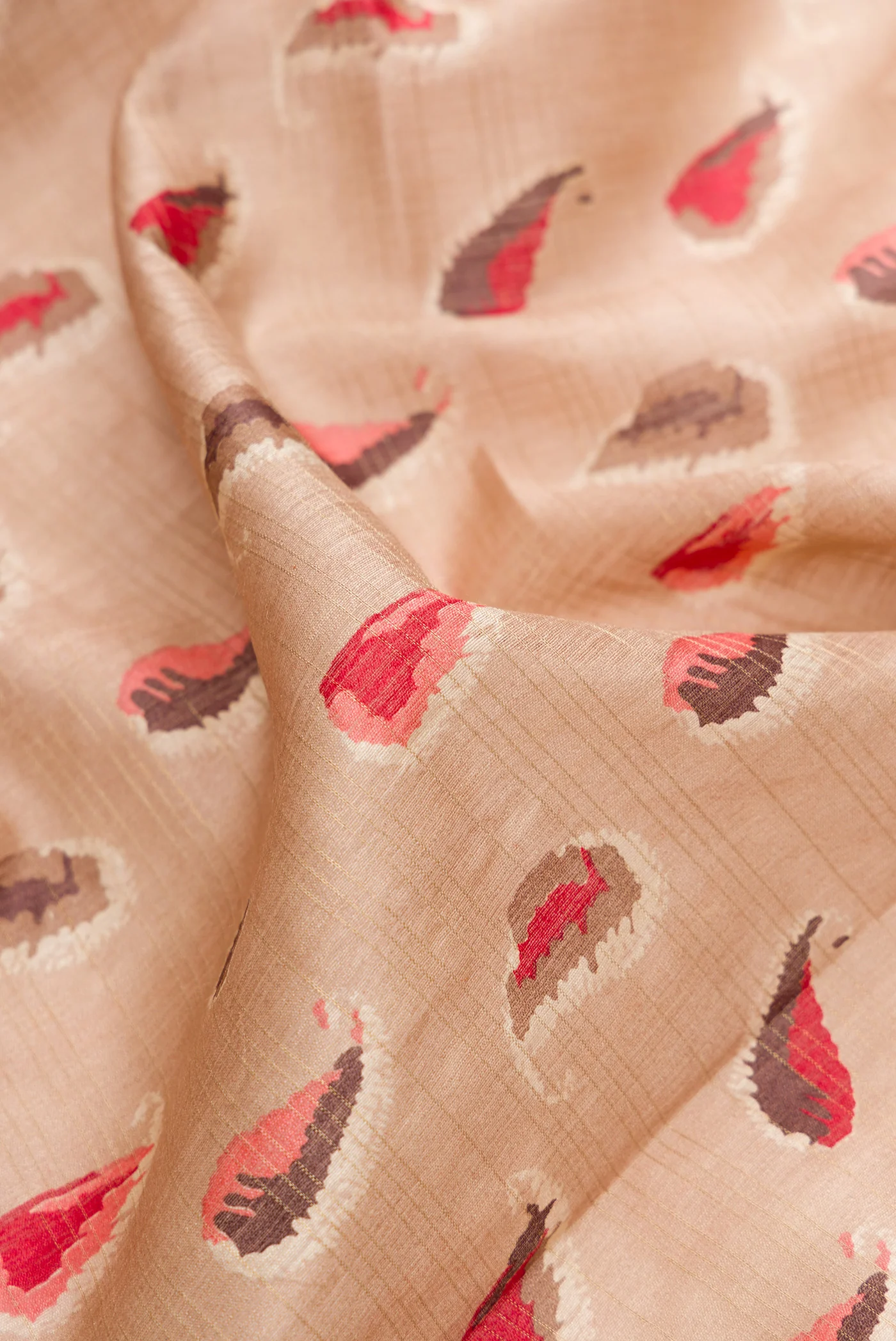Beige Tussar Silk Saree - Image 2