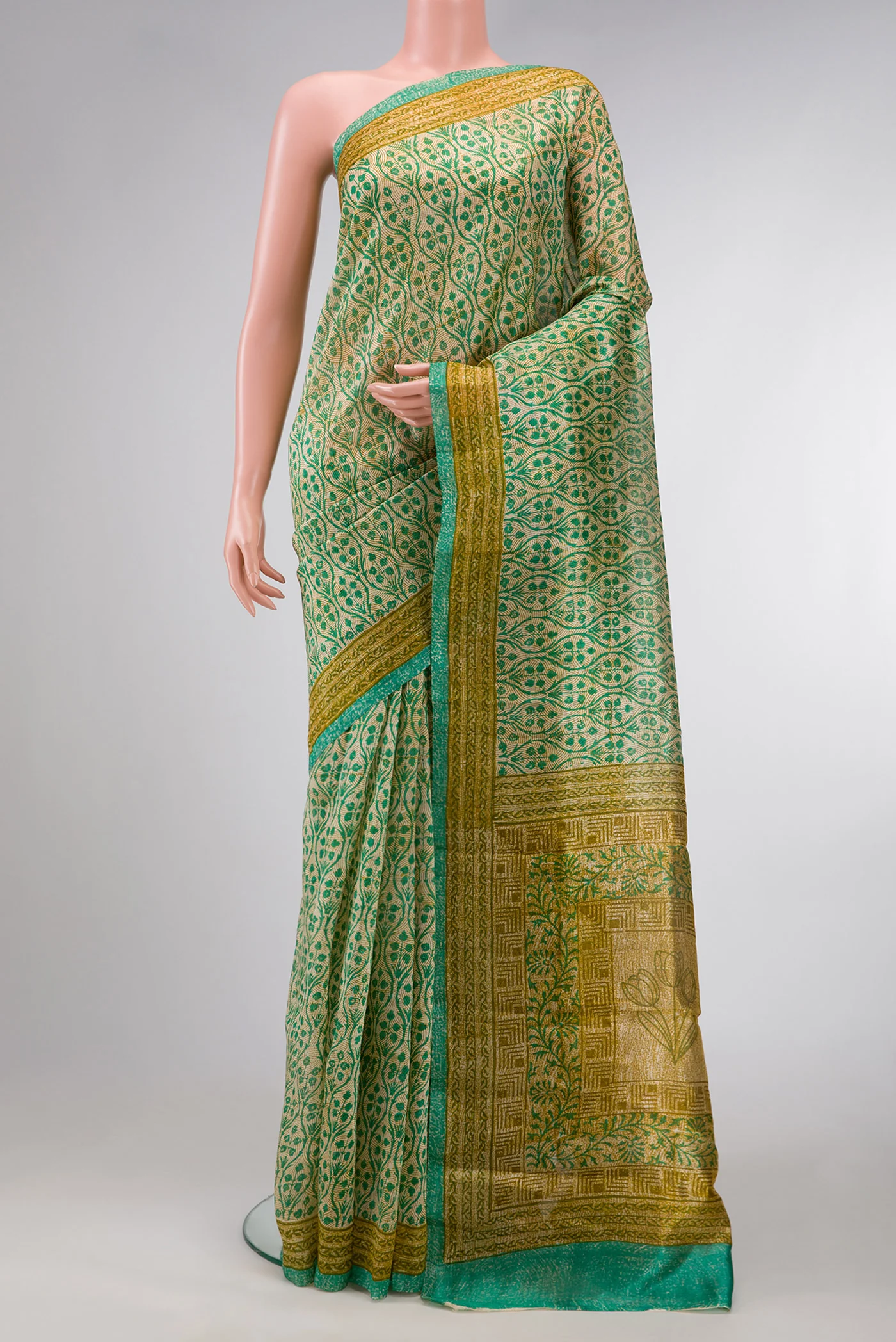 Multi Color Printed Silk Saree
