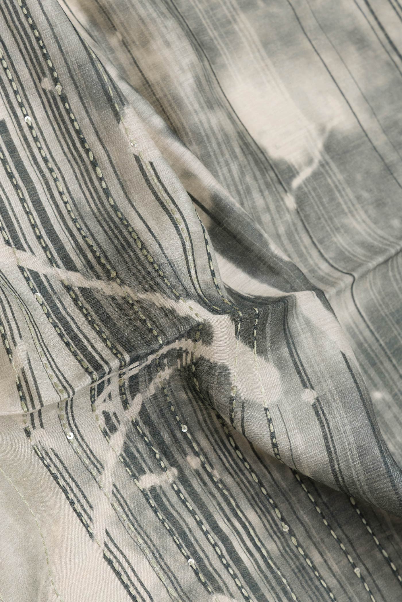 Beige Dual Tone Tussar Silk Saree - Image 2