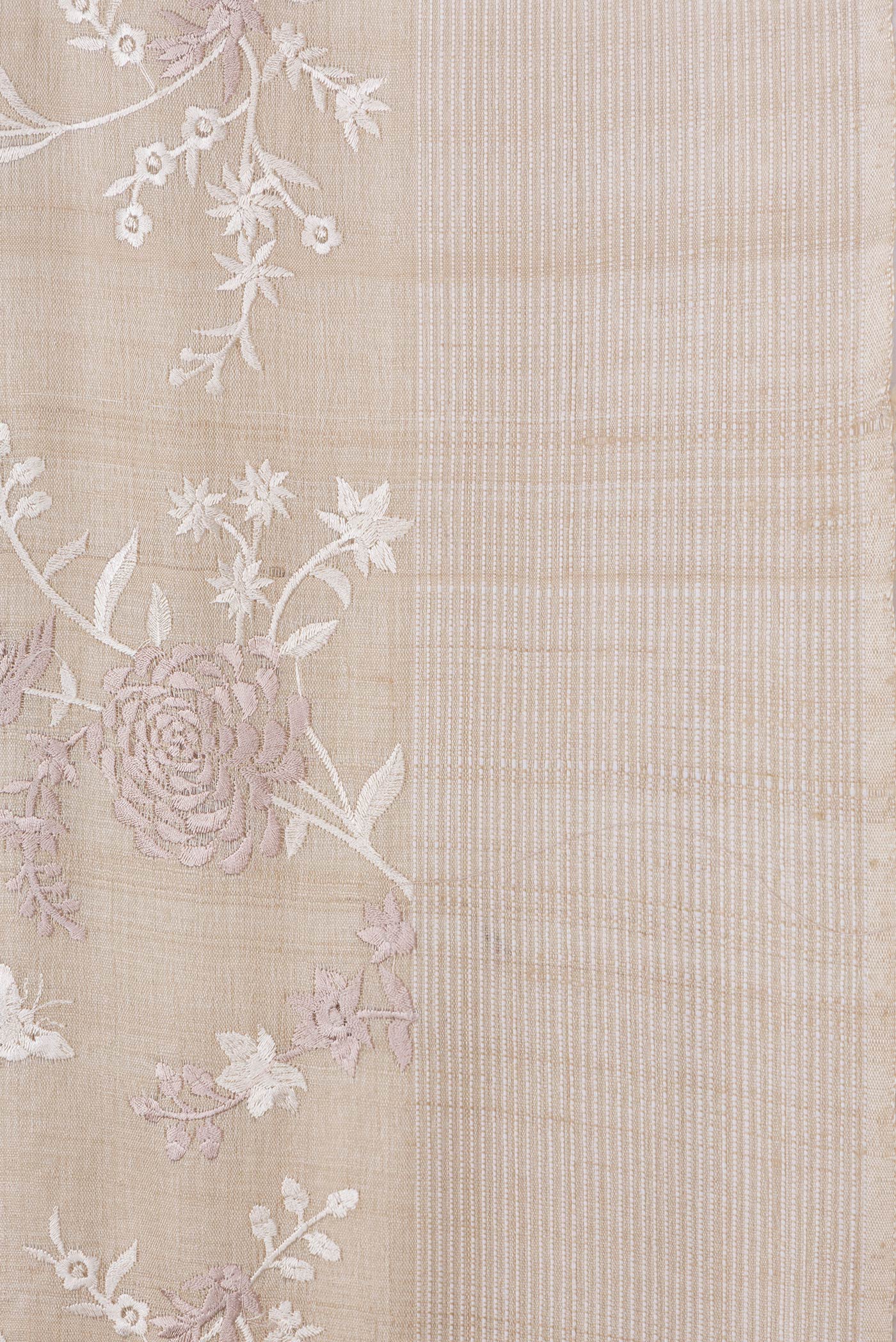 Beige Tussar Silk Saree - Image 3