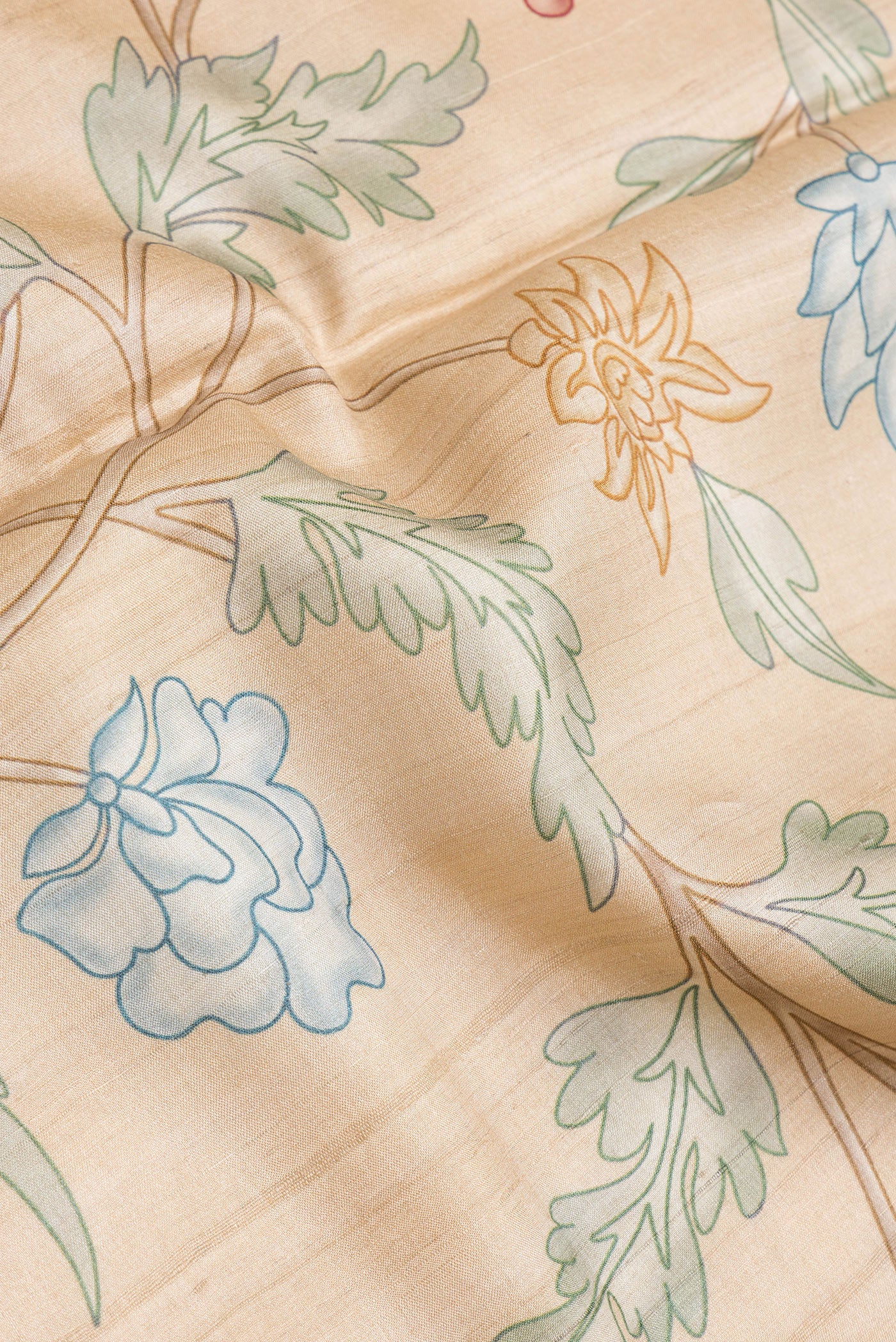 Beige Tussar Silk Saree - Image 2