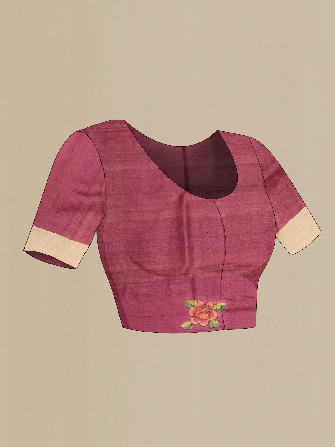 Multi Color Tussar Silk Saree - Image 4