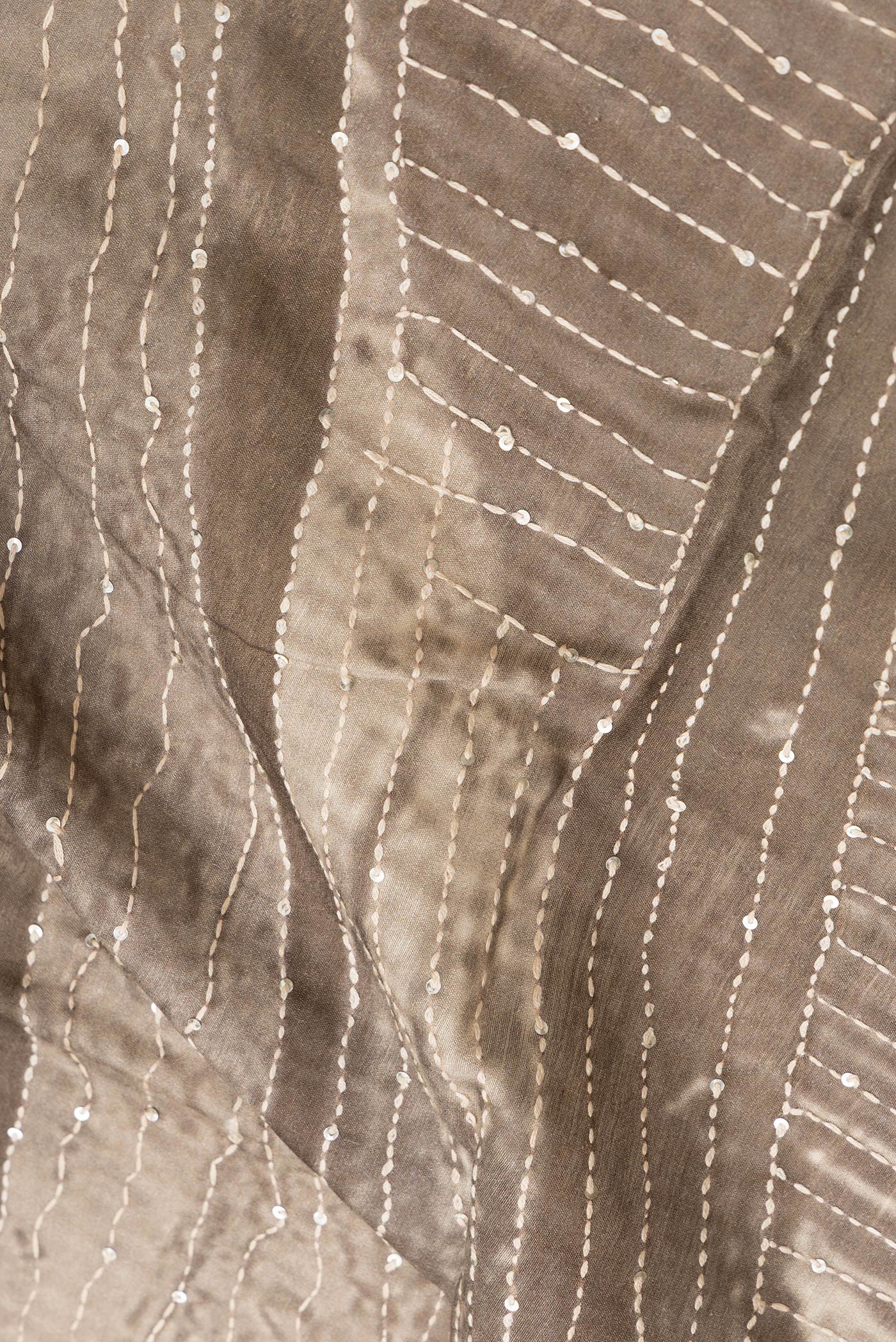 Beige Dual Tone Tussar Silk Saree - Image 2