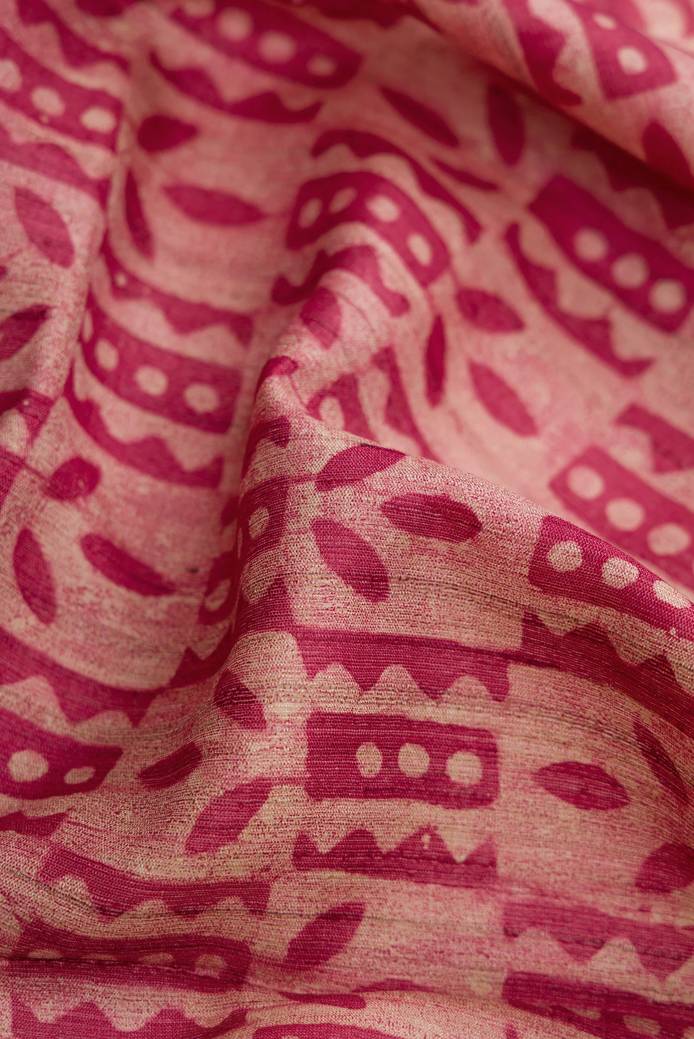 Pink Tussar Silk Saree - Image 2