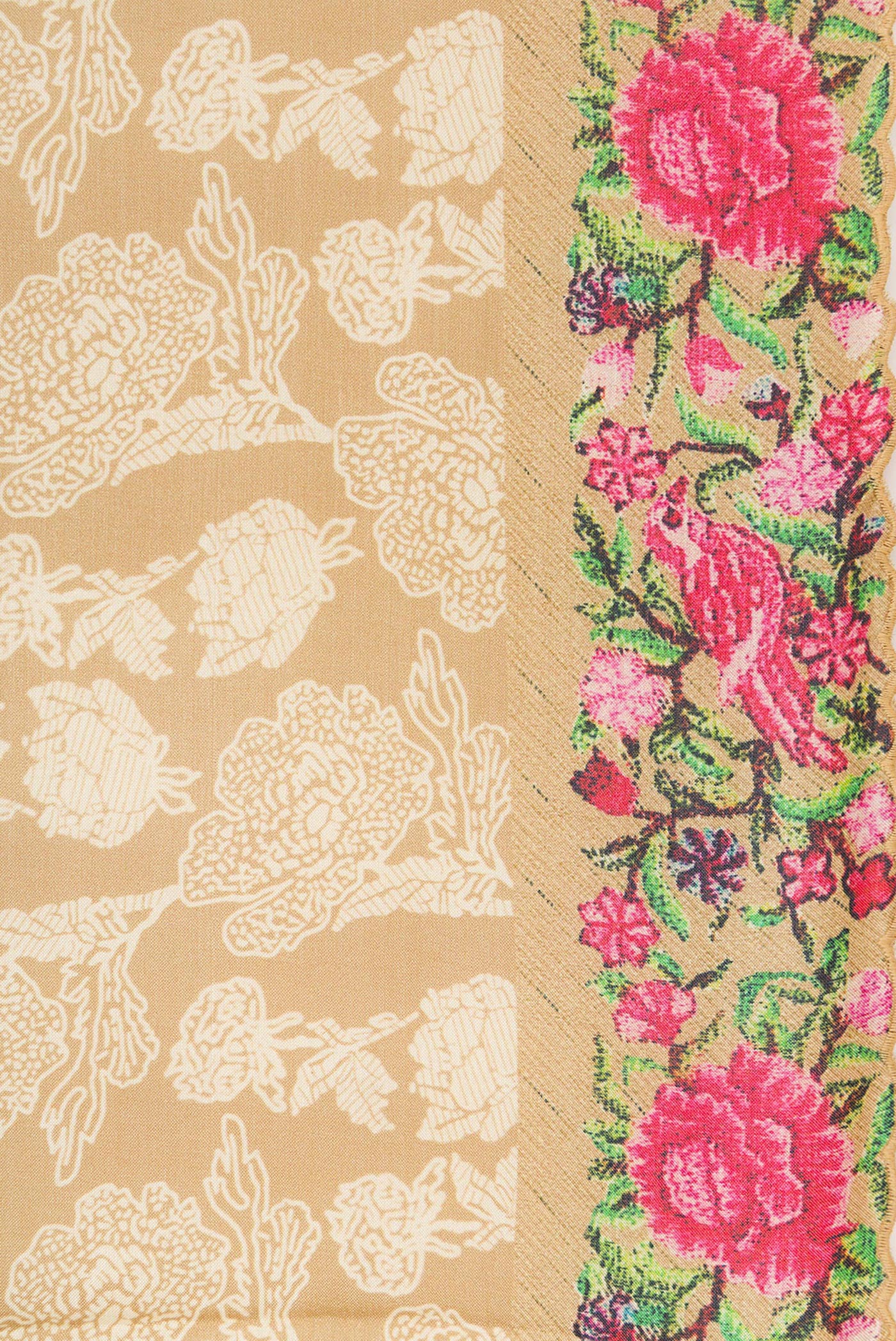 Beige Tussar Silk Saree - Image 3