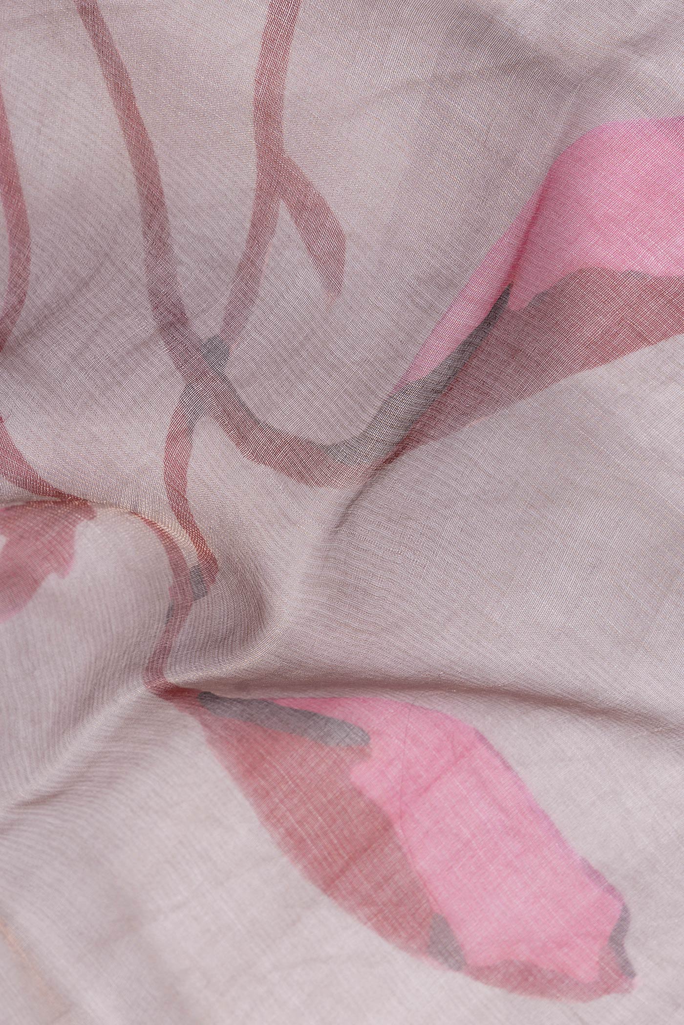 Mauve Tussar Silk Saree - Image 2