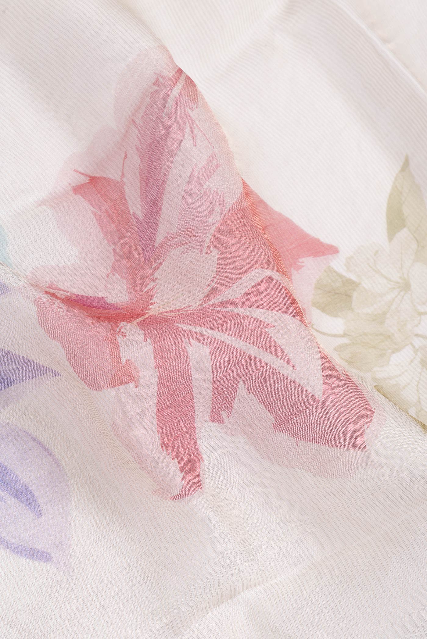 Cream Tussar Silk Saree - Image 2