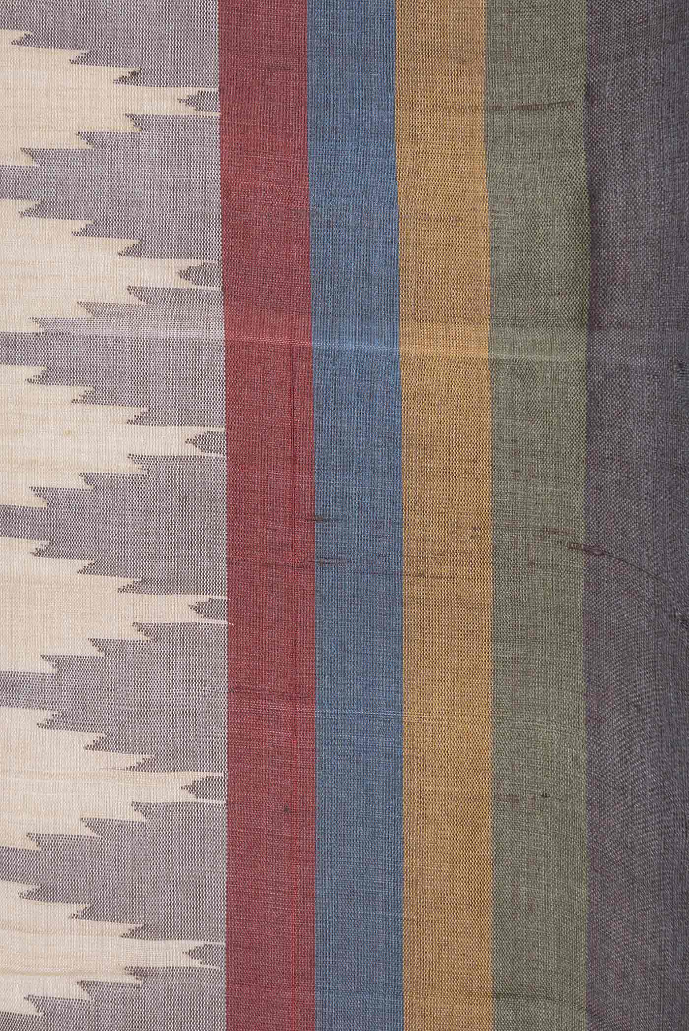 Beige Dual Tone Tussar Silk Saree - Image 3