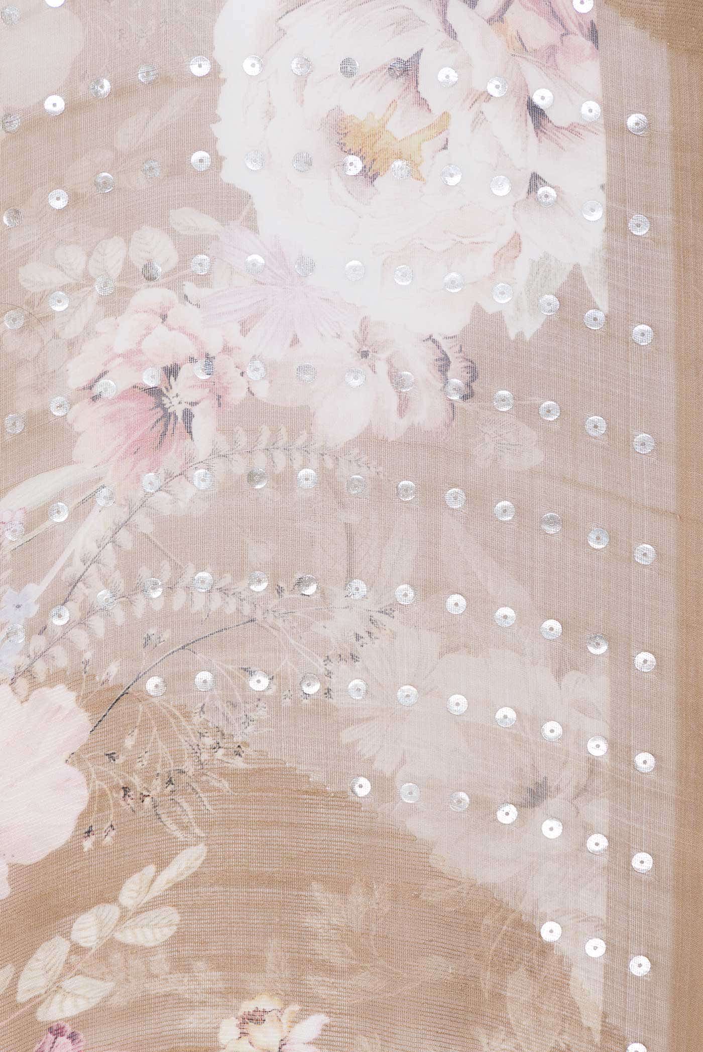 Beige Dual Tone Tussar Silk Saree - Image 5