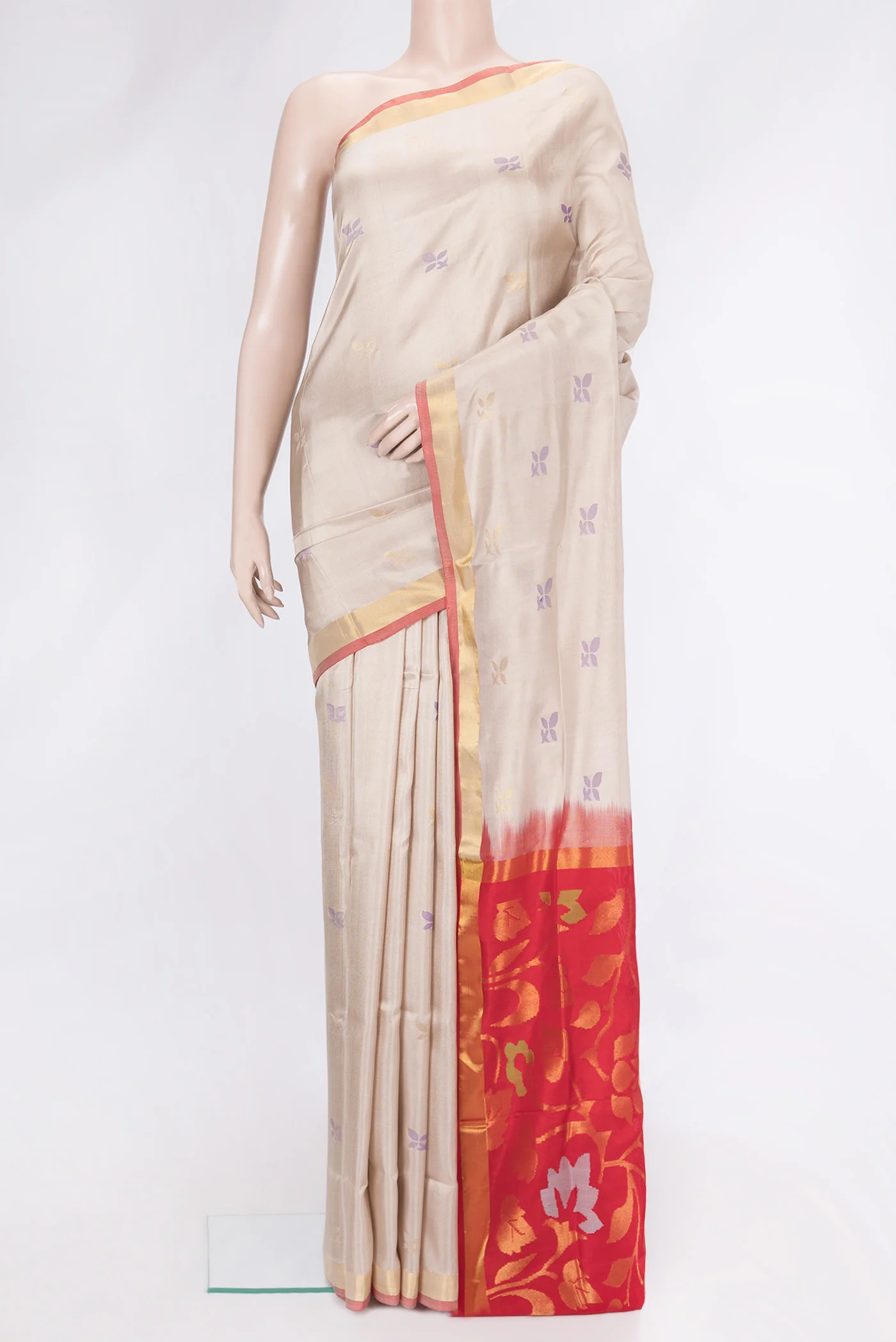 Cream Uppada Silk Saree