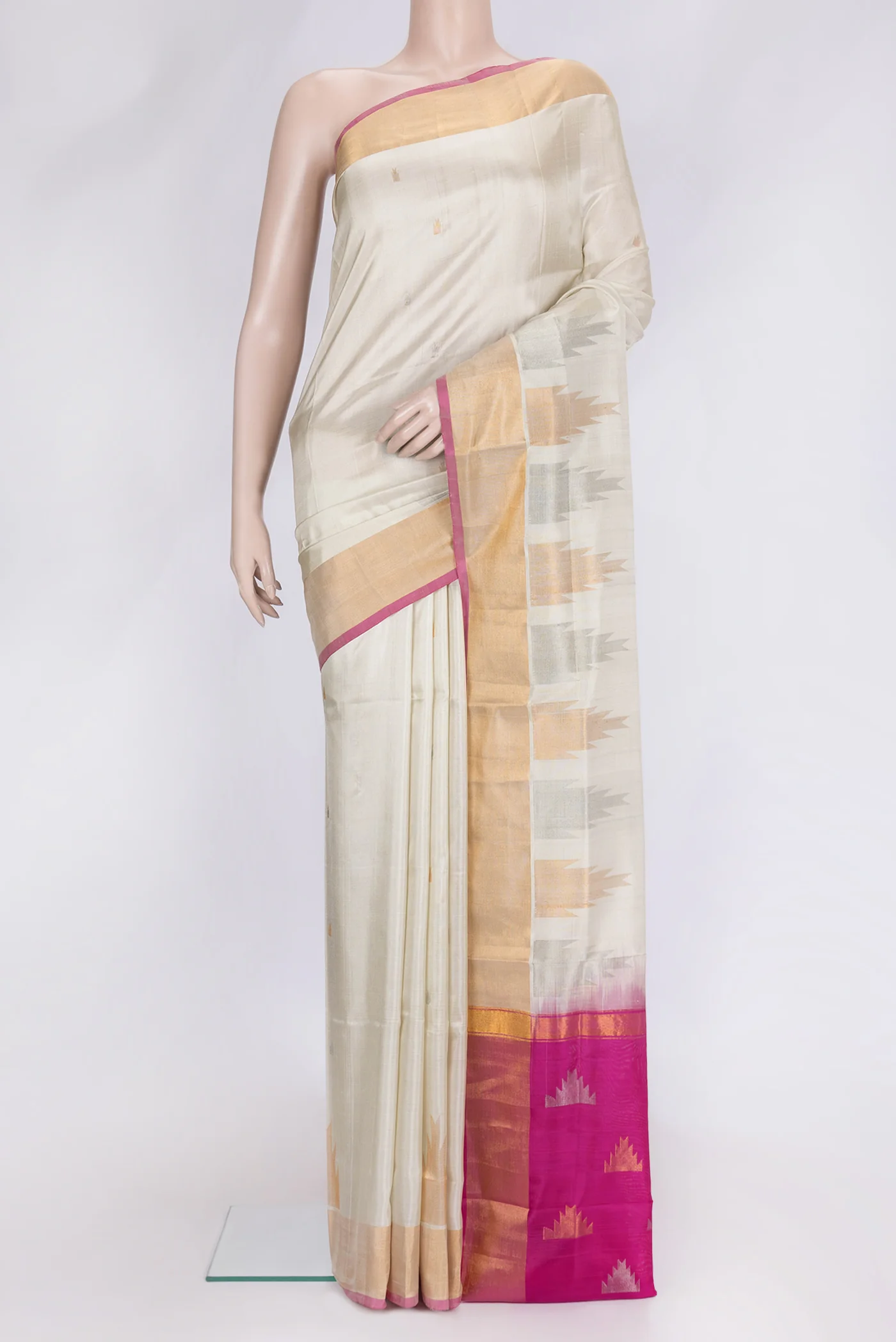 Off White Uppada Silk Saree
