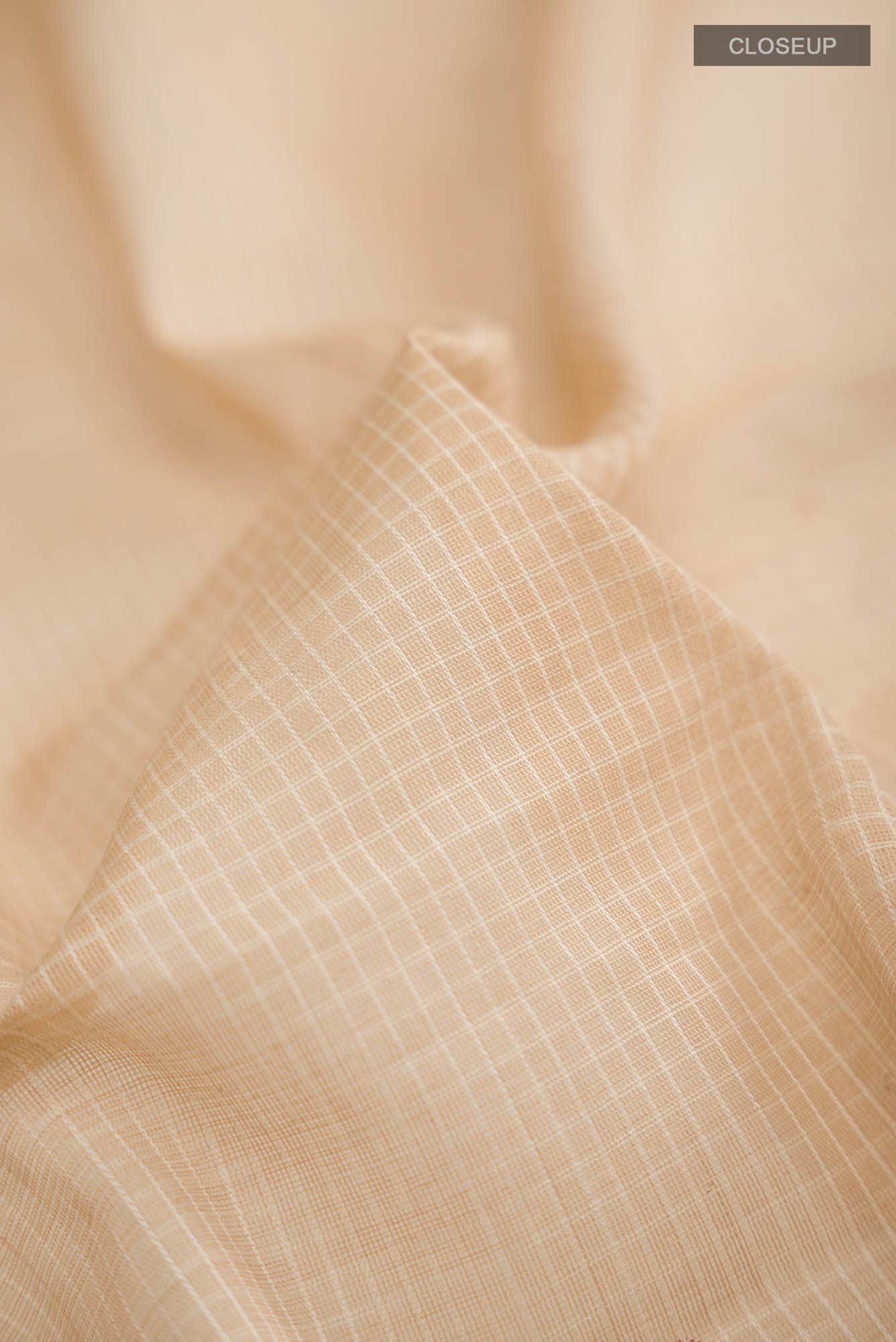 Beige Gadwal cotton Saree - Image 2