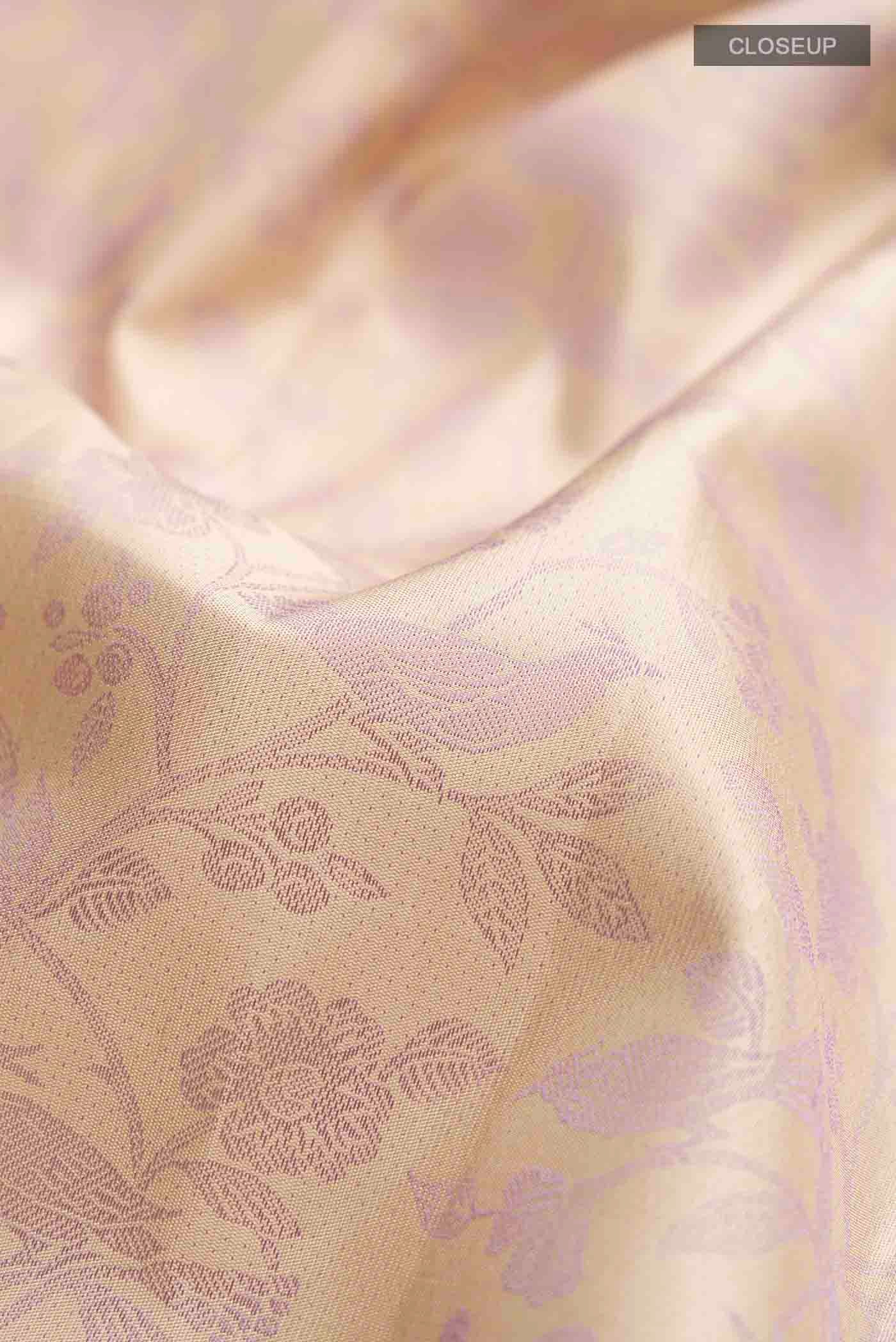 Beige Kanchipuram Silk Saree - Image 2
