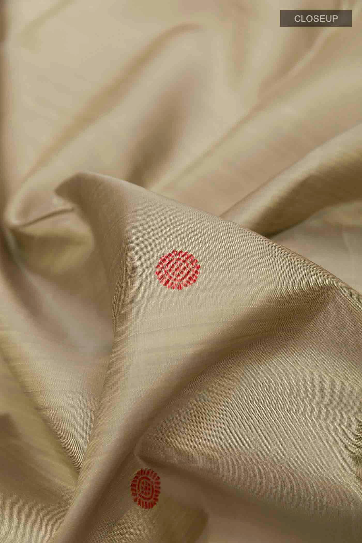 Beige Kanjivaram Silk Saree - Image 2