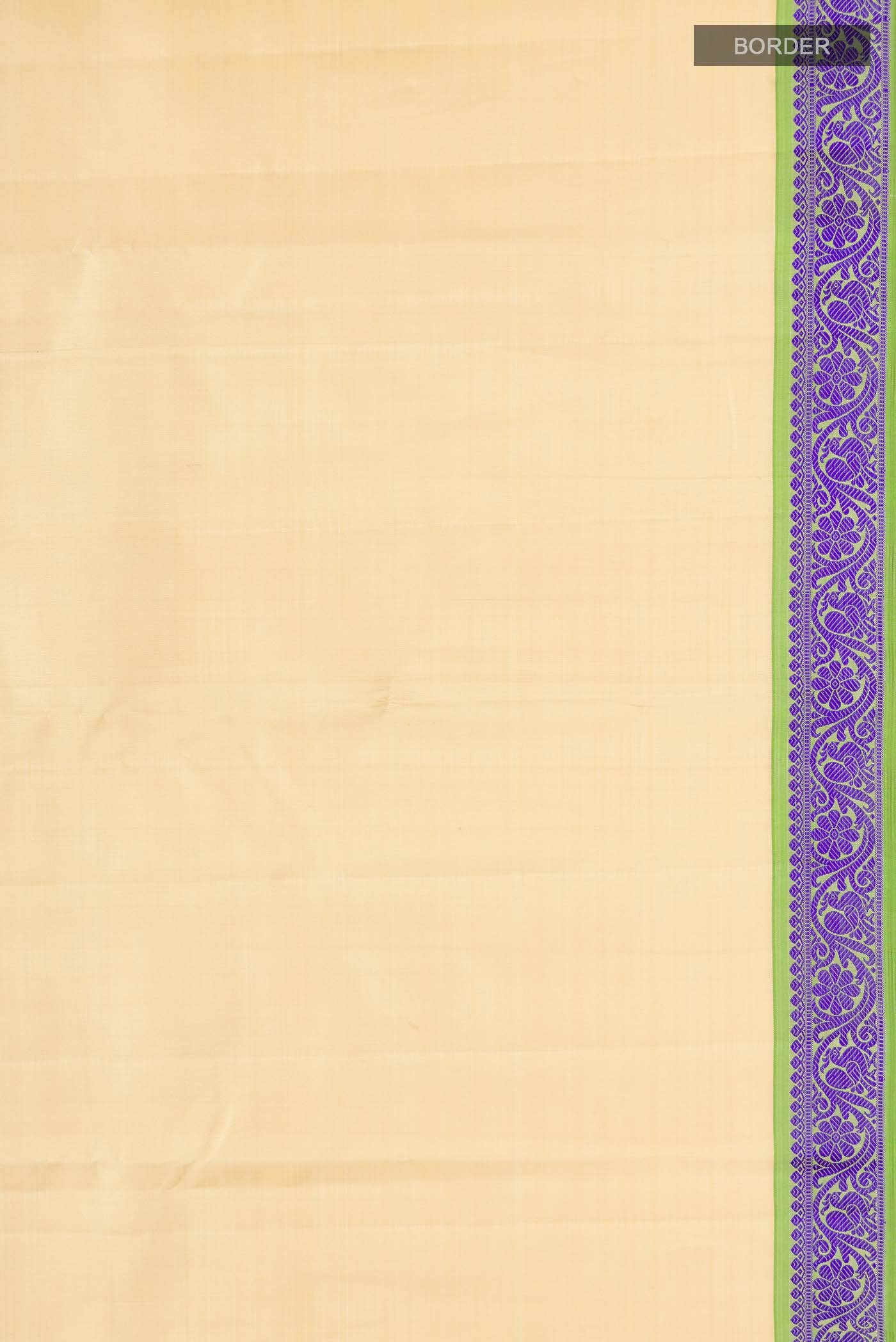 Beige Kanjivaram Silk Saree - Image 5