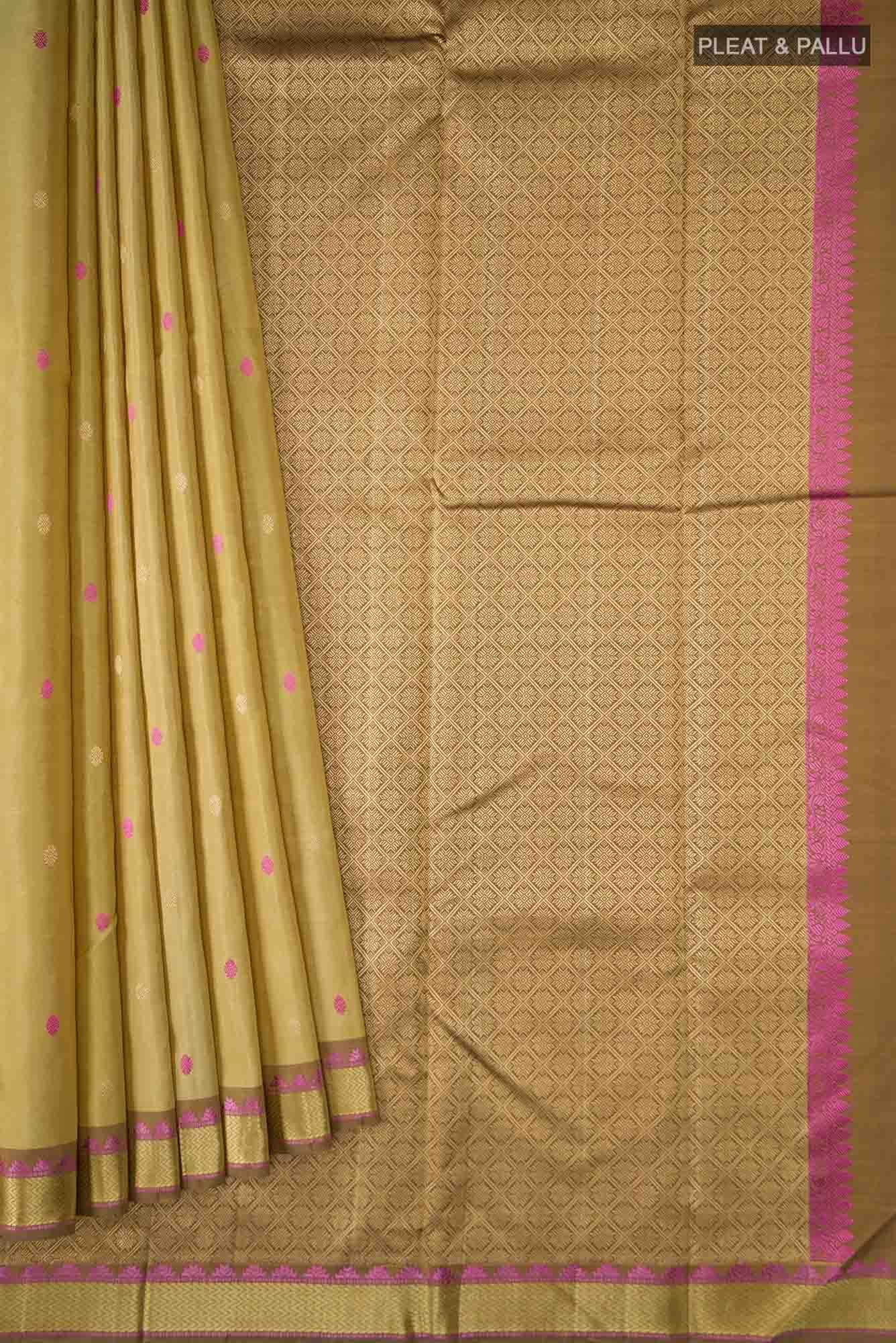 Beige Kanchipuram Silk Saree - Image 2
