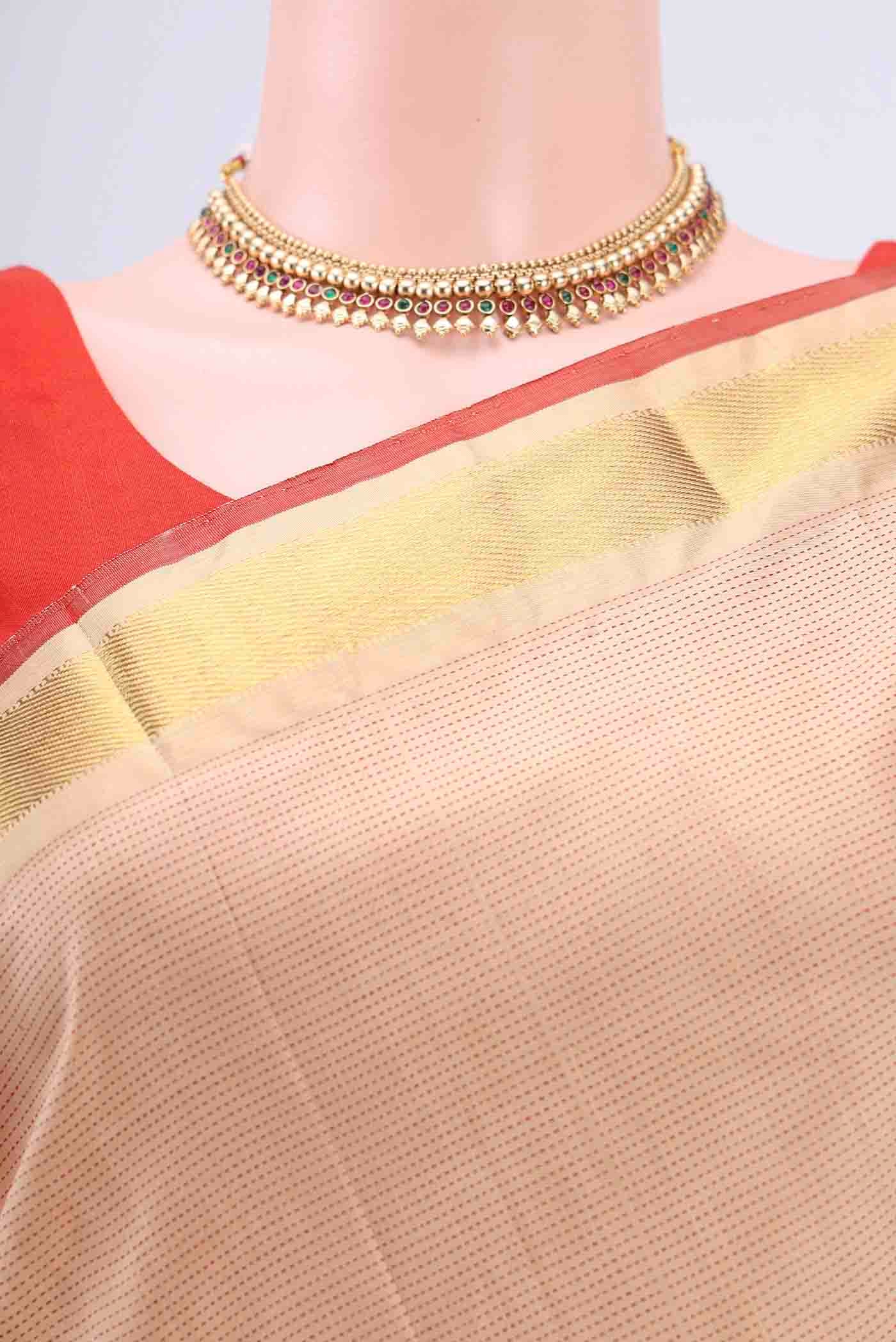 Beige Kanjivaram Saree - Image 2